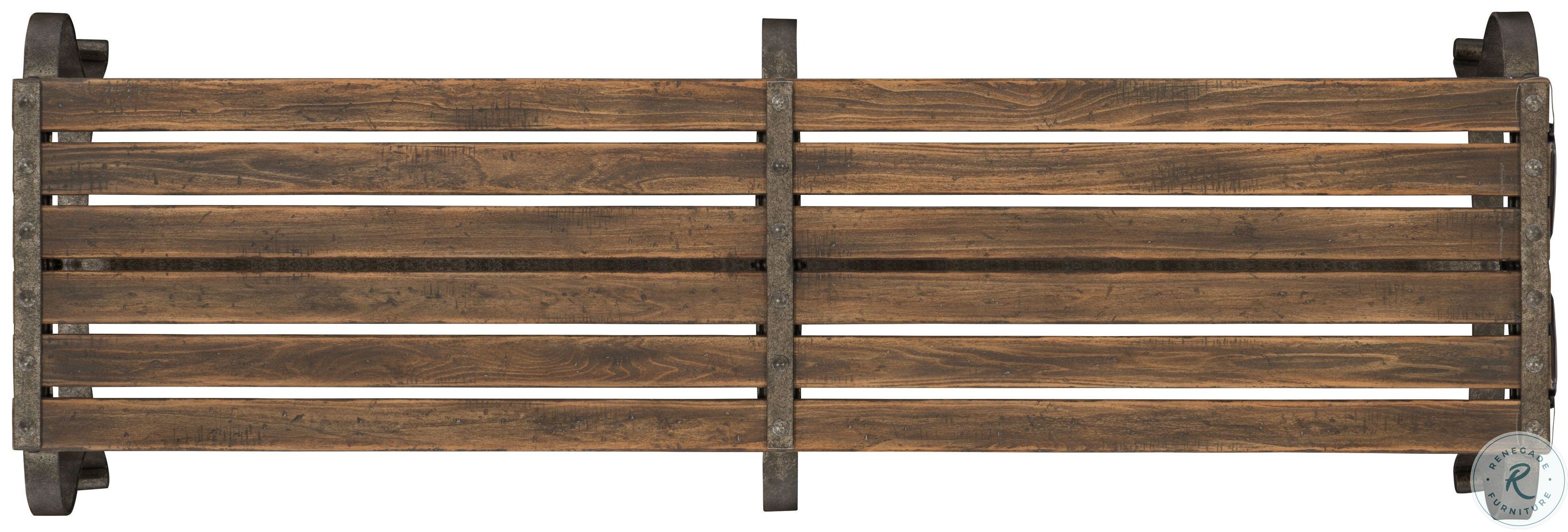 Hill Country Woodcreek Saddle Brown and Black Mansion Bedroom Set