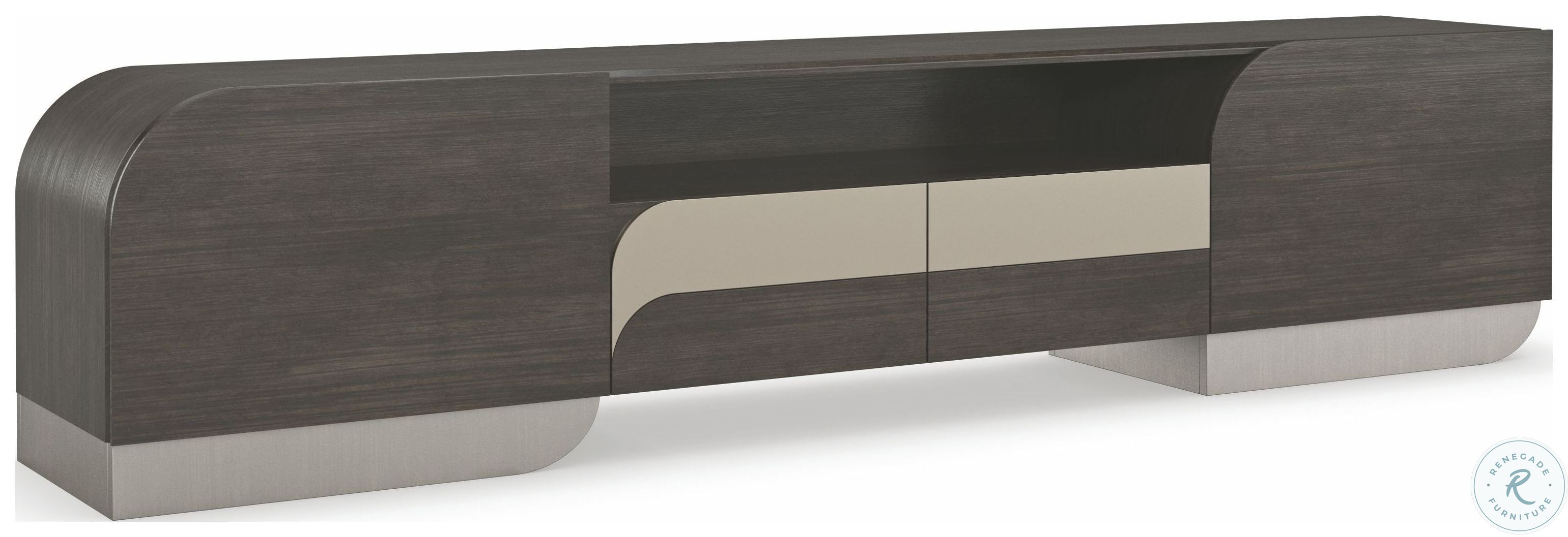 La Moda Sepia And Smoked Stainless Steel Paint TV Stand