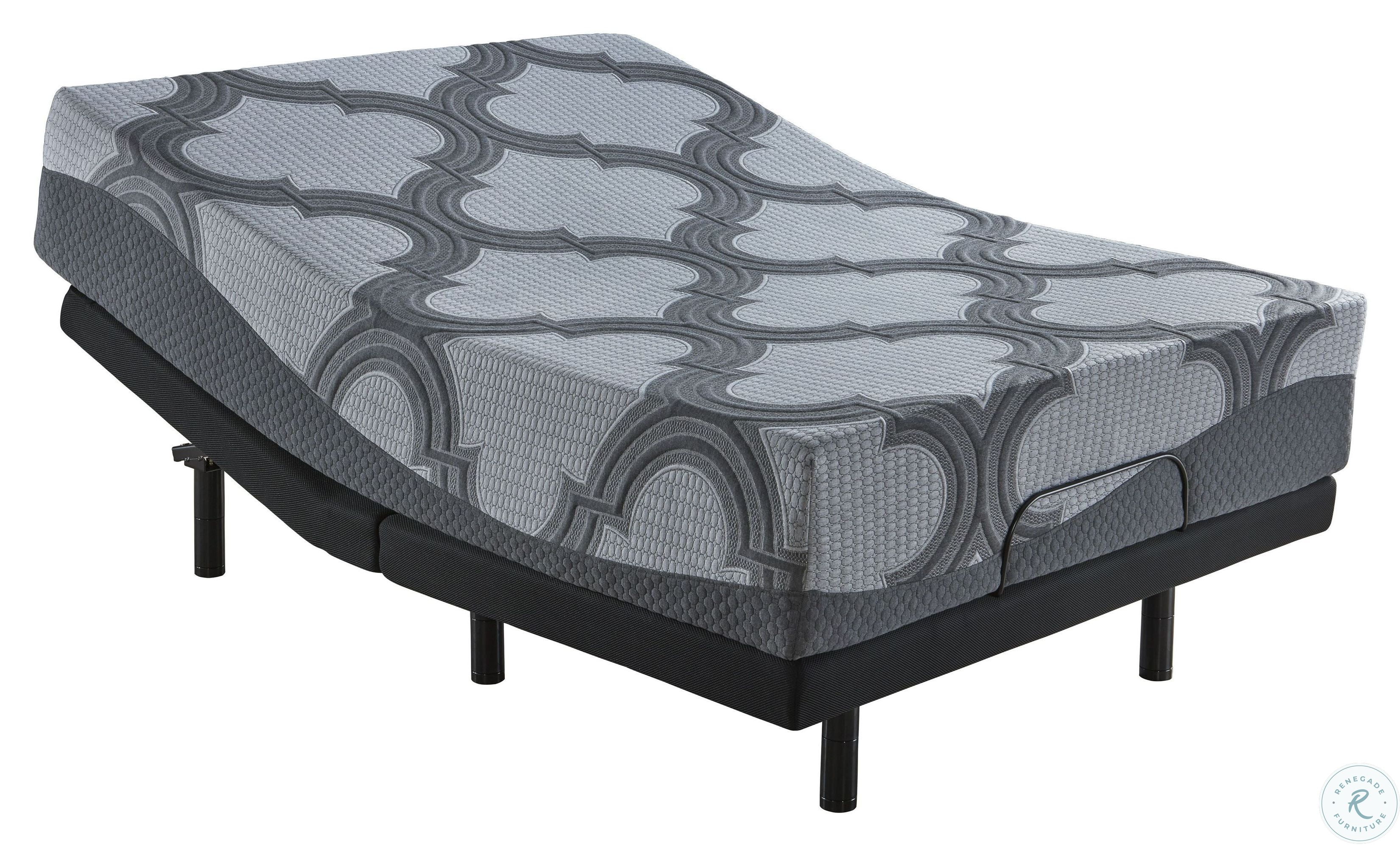 12" Ashley Hybrid Gray Queen Wireless Adjustable Base And Mattress