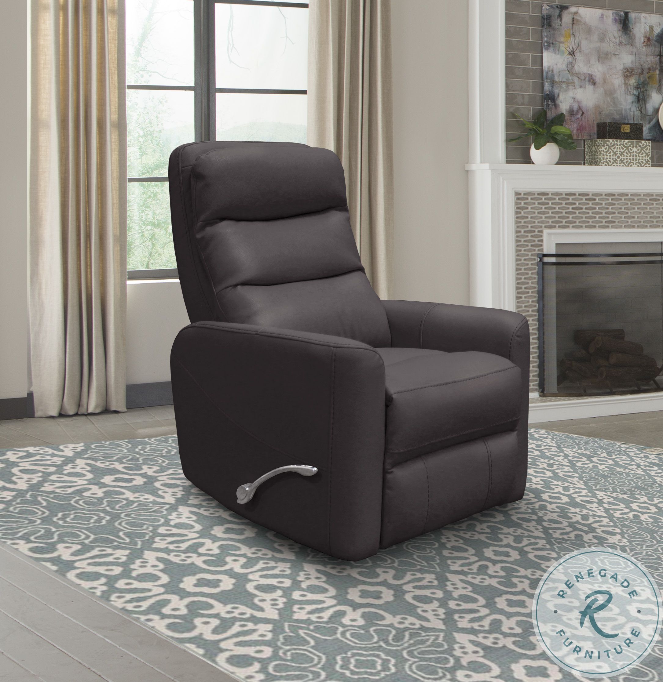 Hercules Chocolate Swivel Glider Recliner with Articulating Headrest