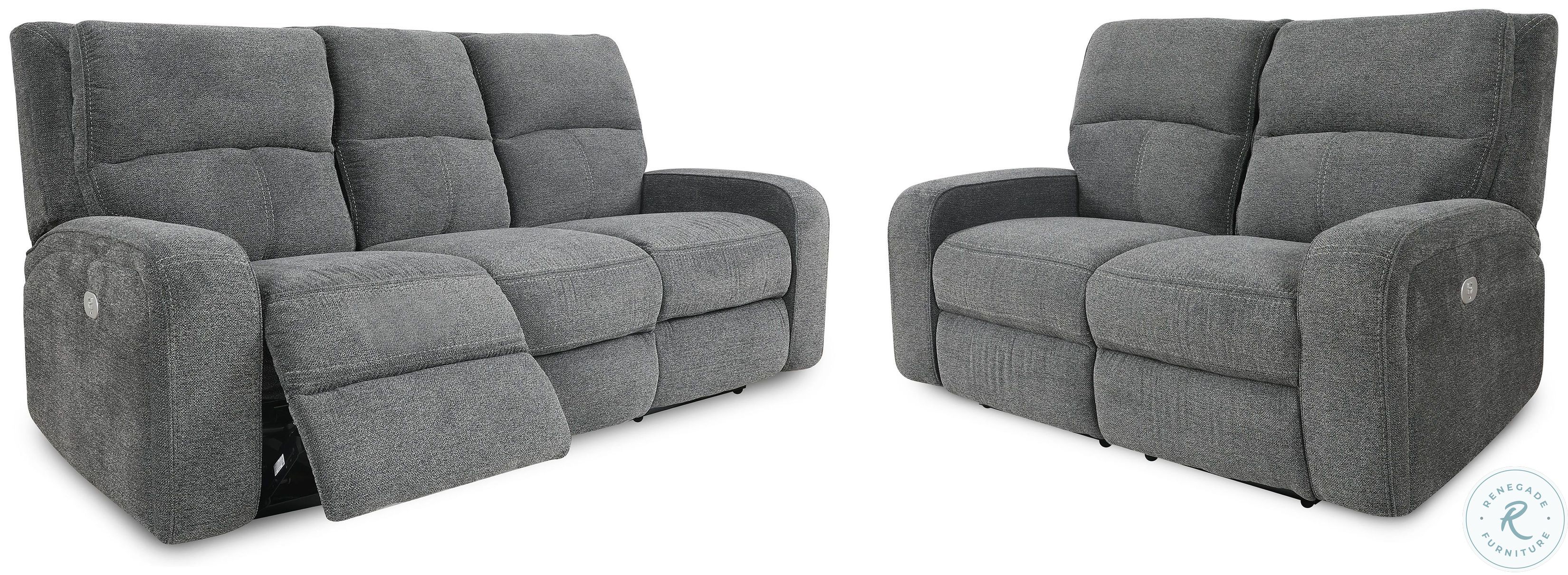 Polaris Bizmark Gray Power Reclining Sofa