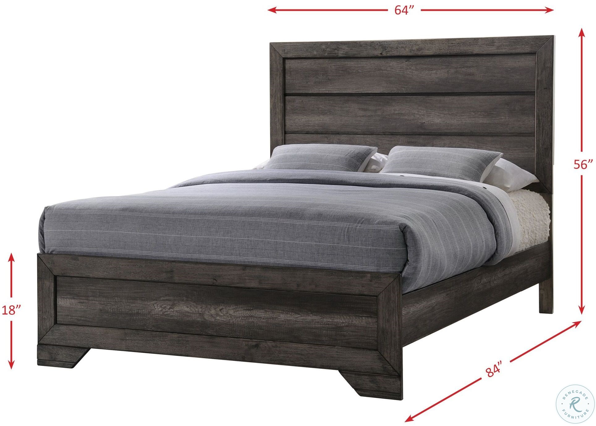 Grayson Grey Oak Queen Panel Bed NH100QB