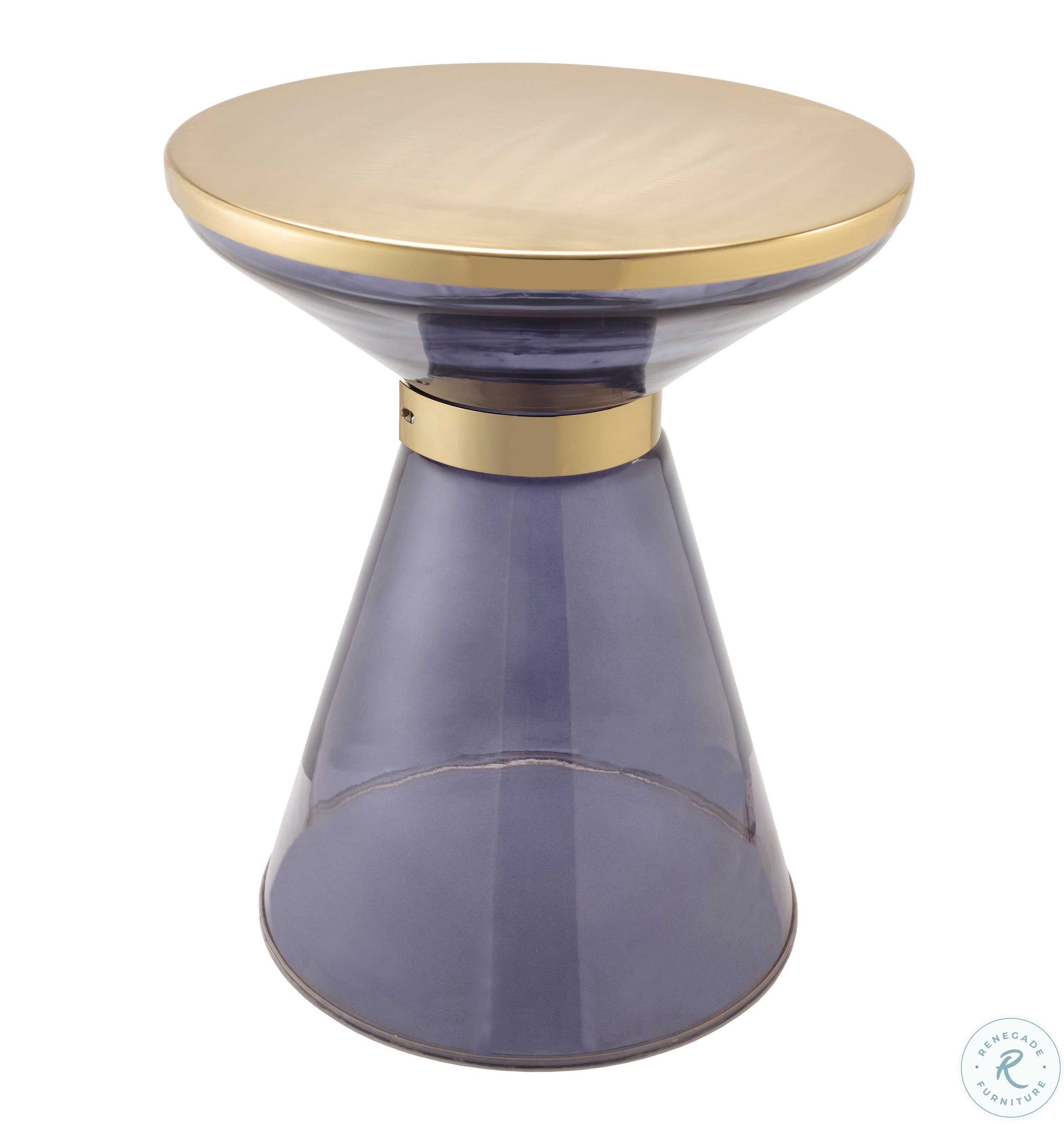 Coral Blue and Gold Side Table OC18132