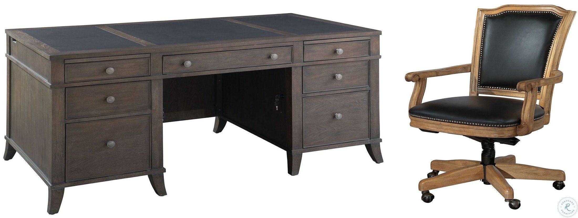 Urban Gray Junior Executive Desk Home Office Set HomeGalleryStores