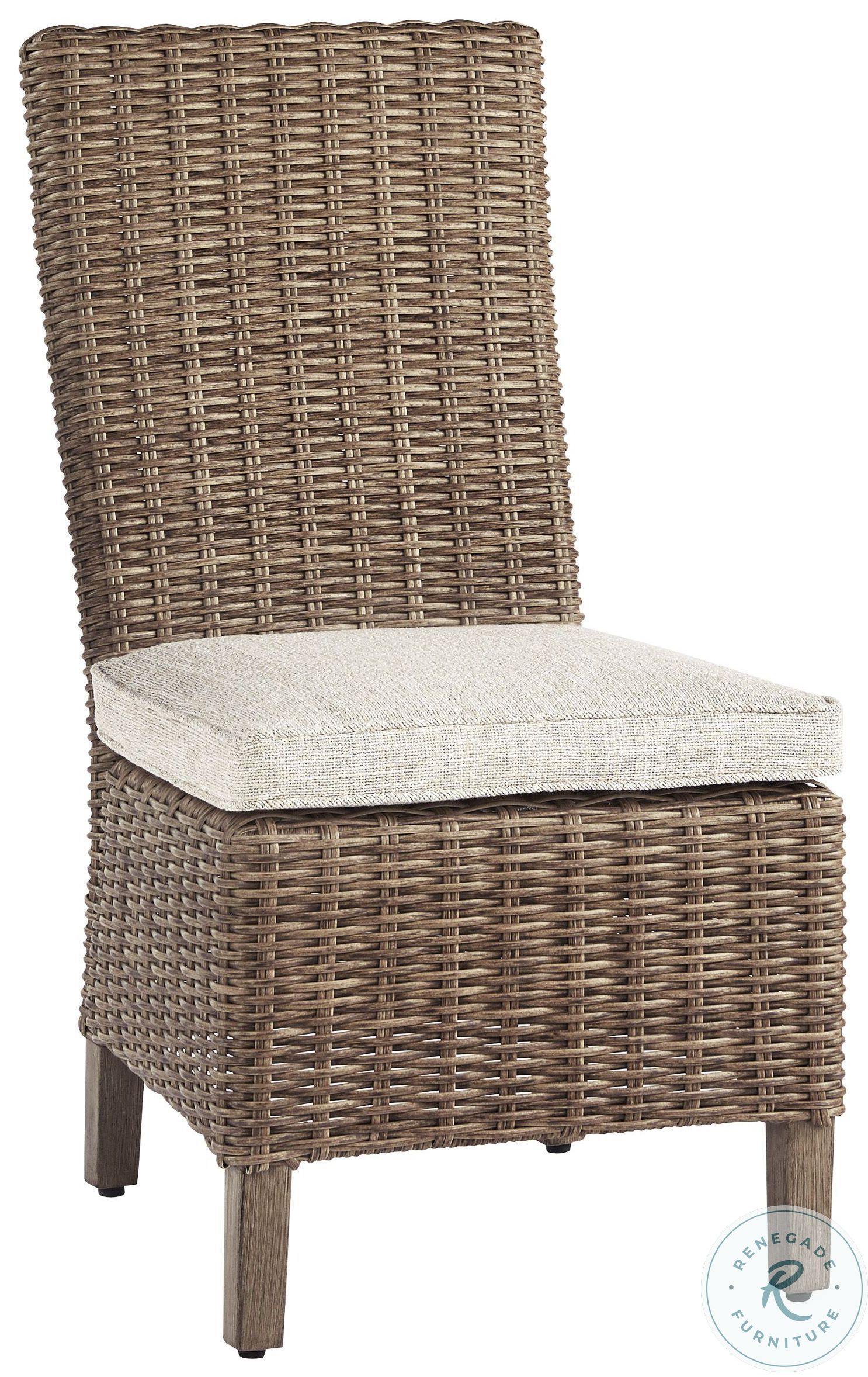 Beachcroft Beige Outdoor Side Chair with Cushion Set of 2
