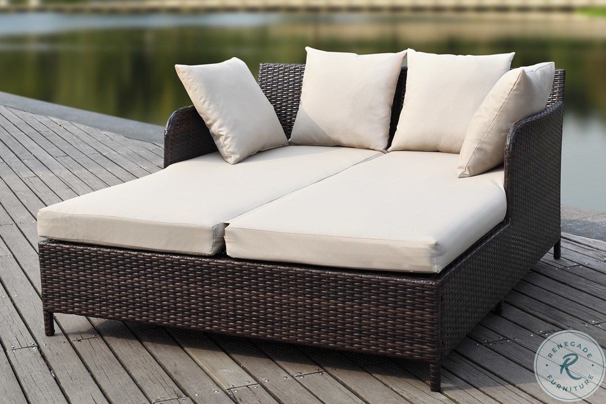 August Brown and Sand Outdoor Daybed