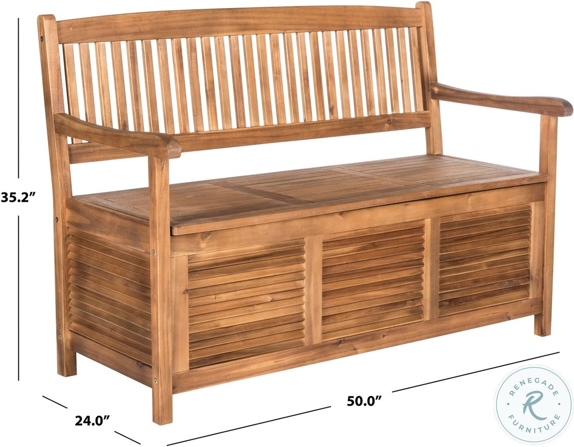 Brisbane Natural Outdoor Storage Bench PAT7017B