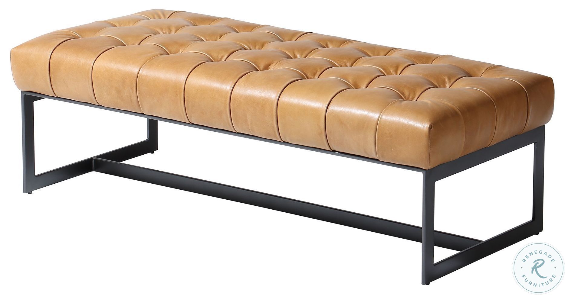 Tan leather 2024 ottoman bench
