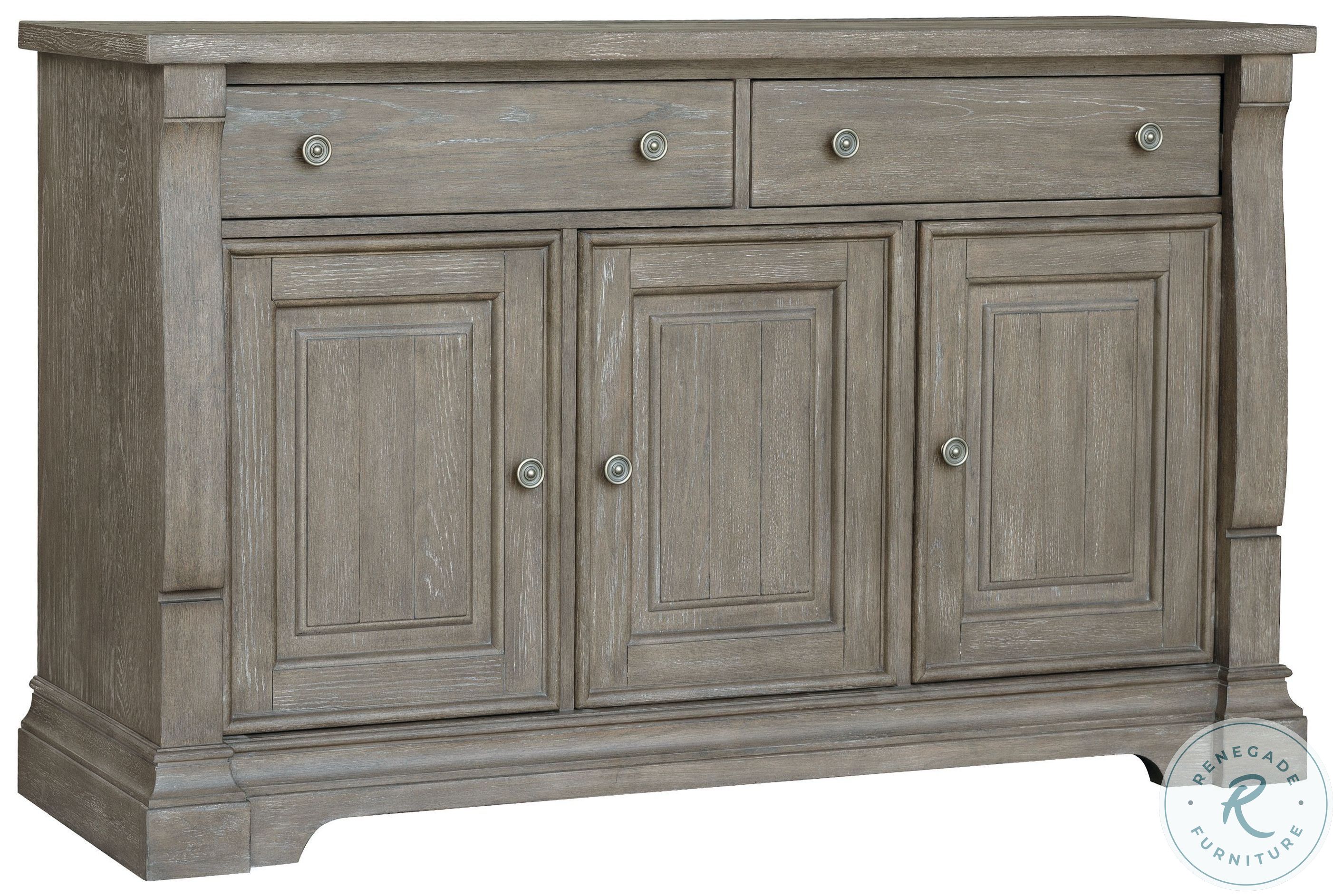 Lawsons Creek Weathered Oak 3 Door Server with Storage Drawer From