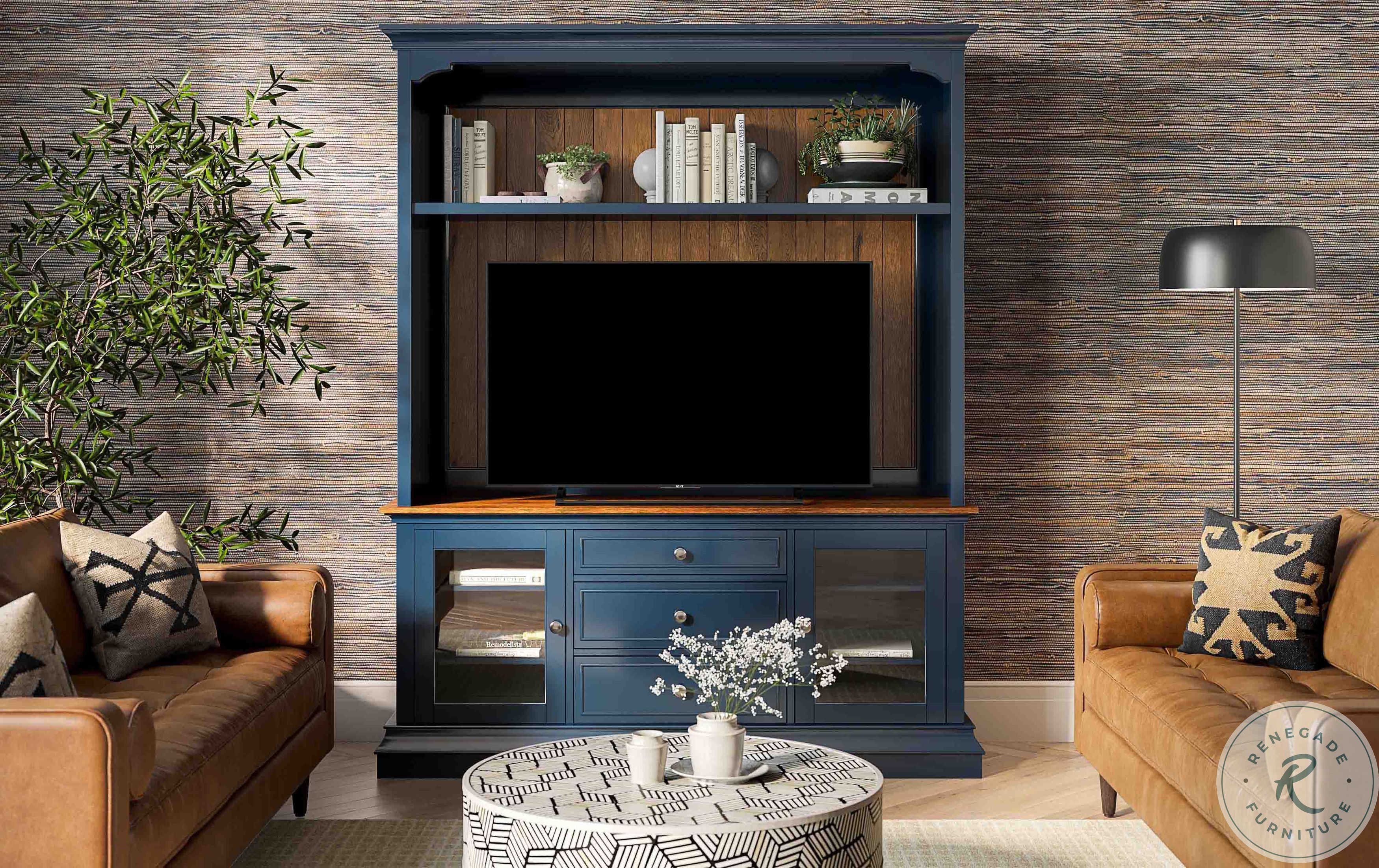 Hudson Blue Entertainment Center for TVs up to 70" From Renegade | 2043 ...