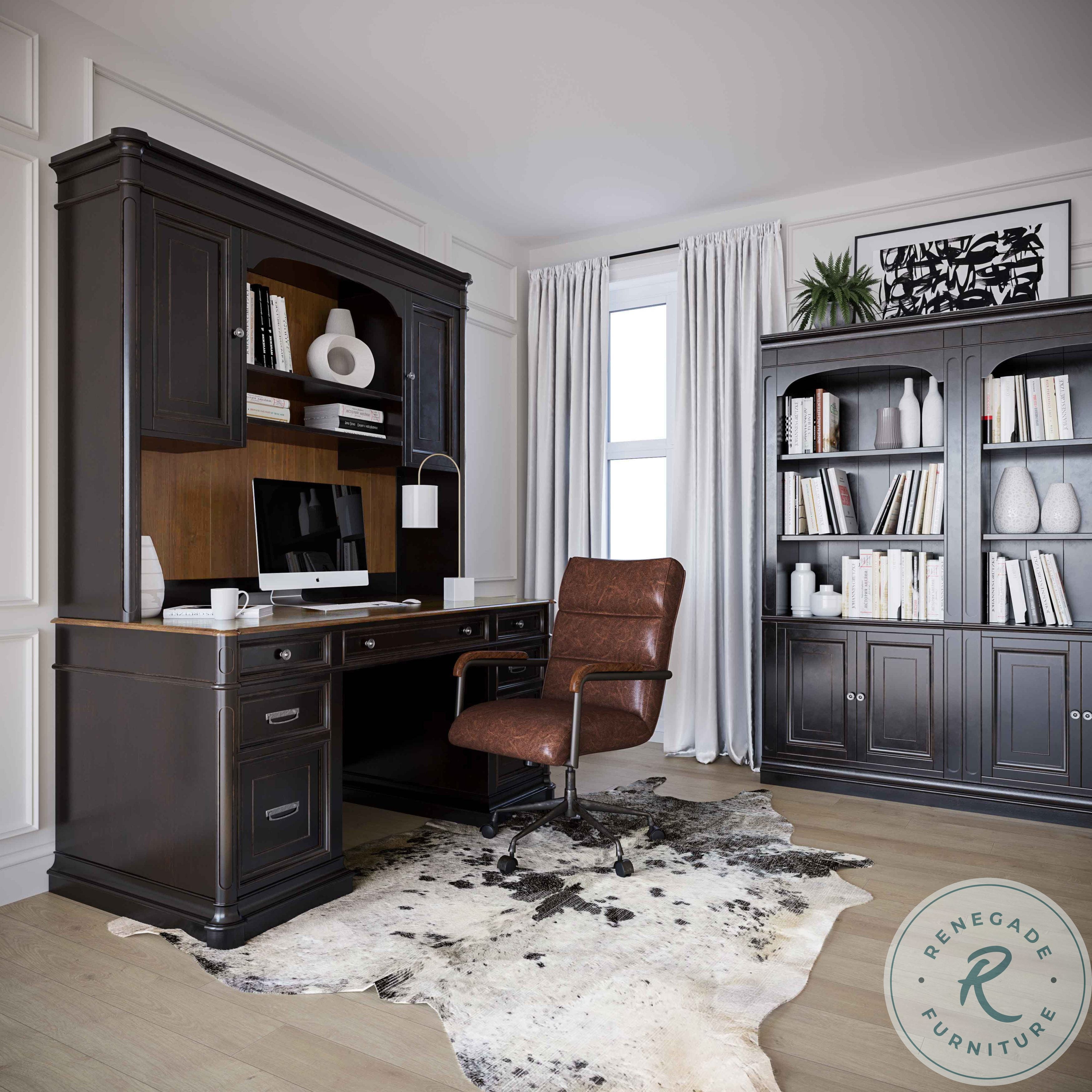 Roanoke Black Home Office Set | HomeGalleryStores.com | REN-H360-30-35-ROOM
