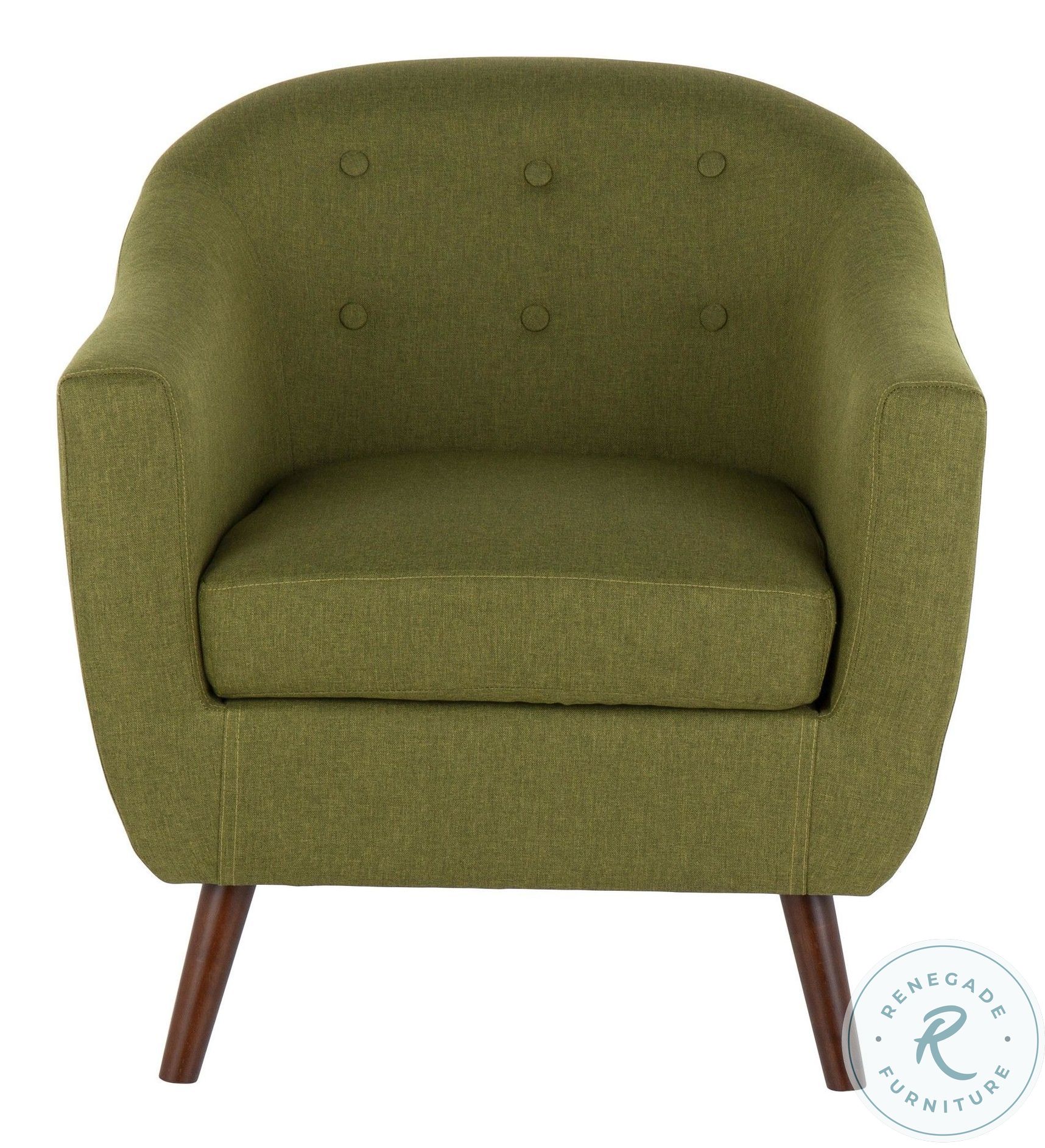 Rockwell Brown Wood And Green Fabric Accent Dining Chair