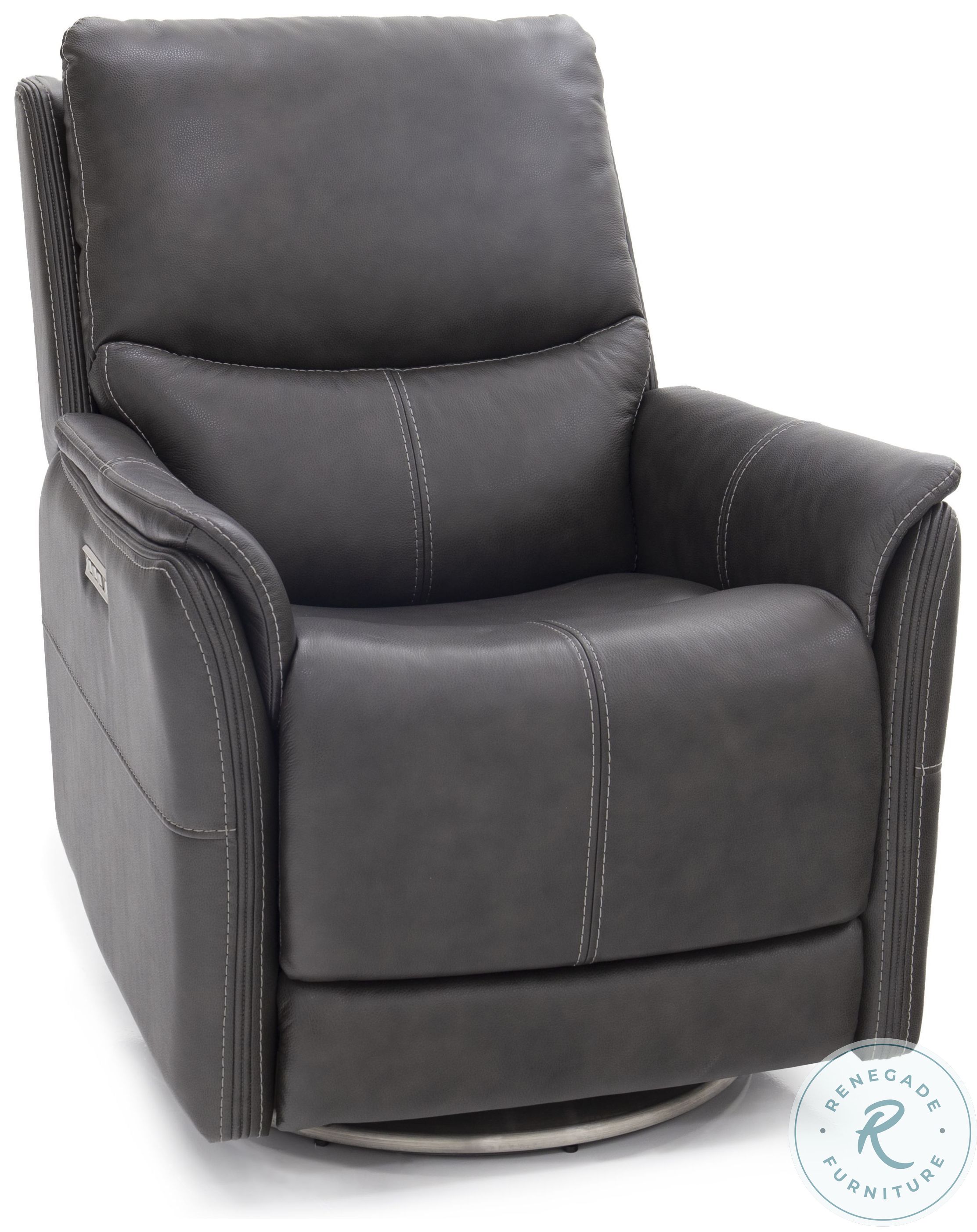 Salem Rainer Steel Swivel Power Recliner with Power Headrest And Power