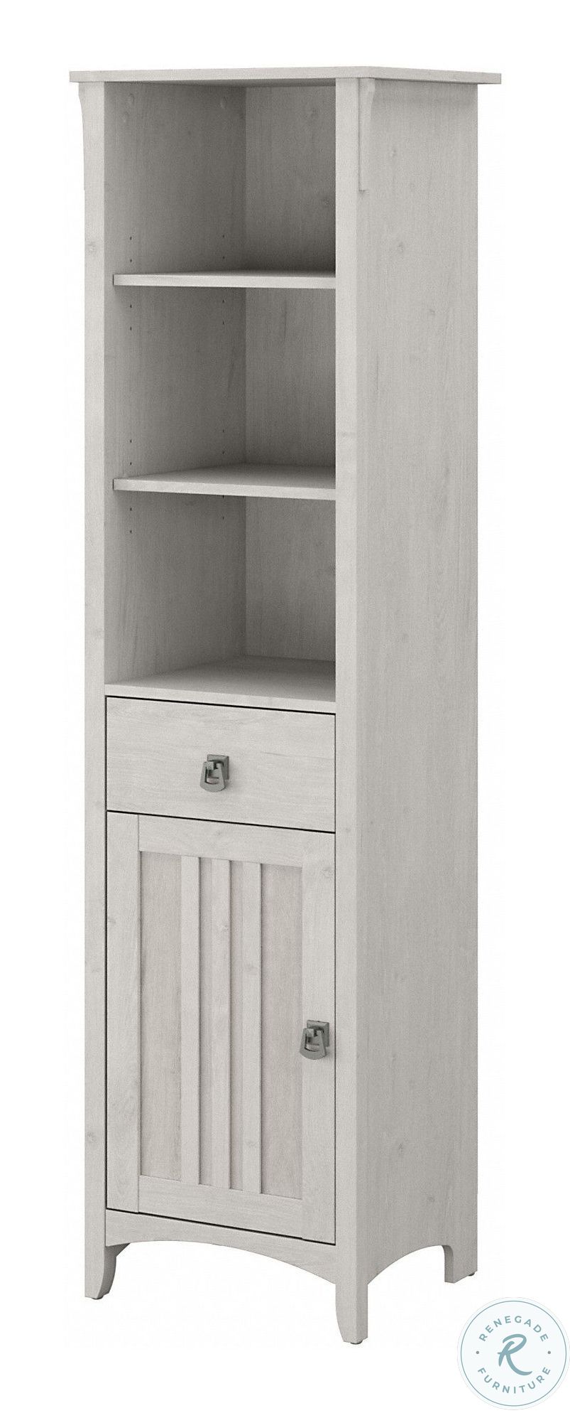 Salinas Linen White Oak Tall Narrow Bookcase
