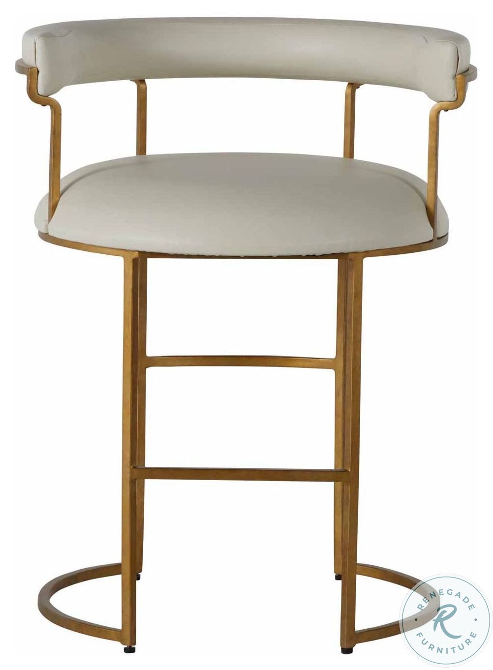 Mack White Leather Counter Height Stool SCH