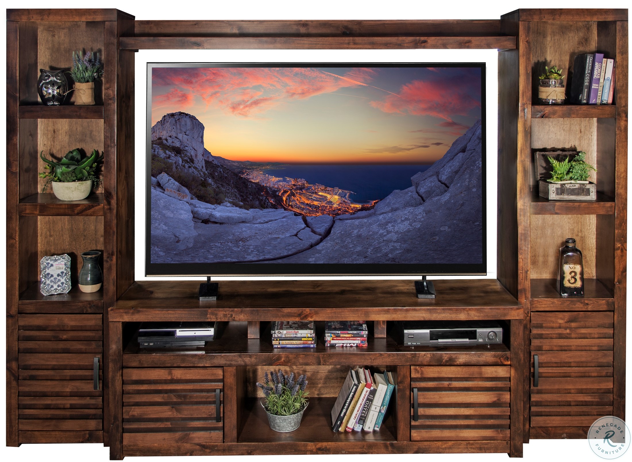 Sausalito Whiskey Door Entertainment Wall SL1214.SL3200.SL3201.SL3202.WKY