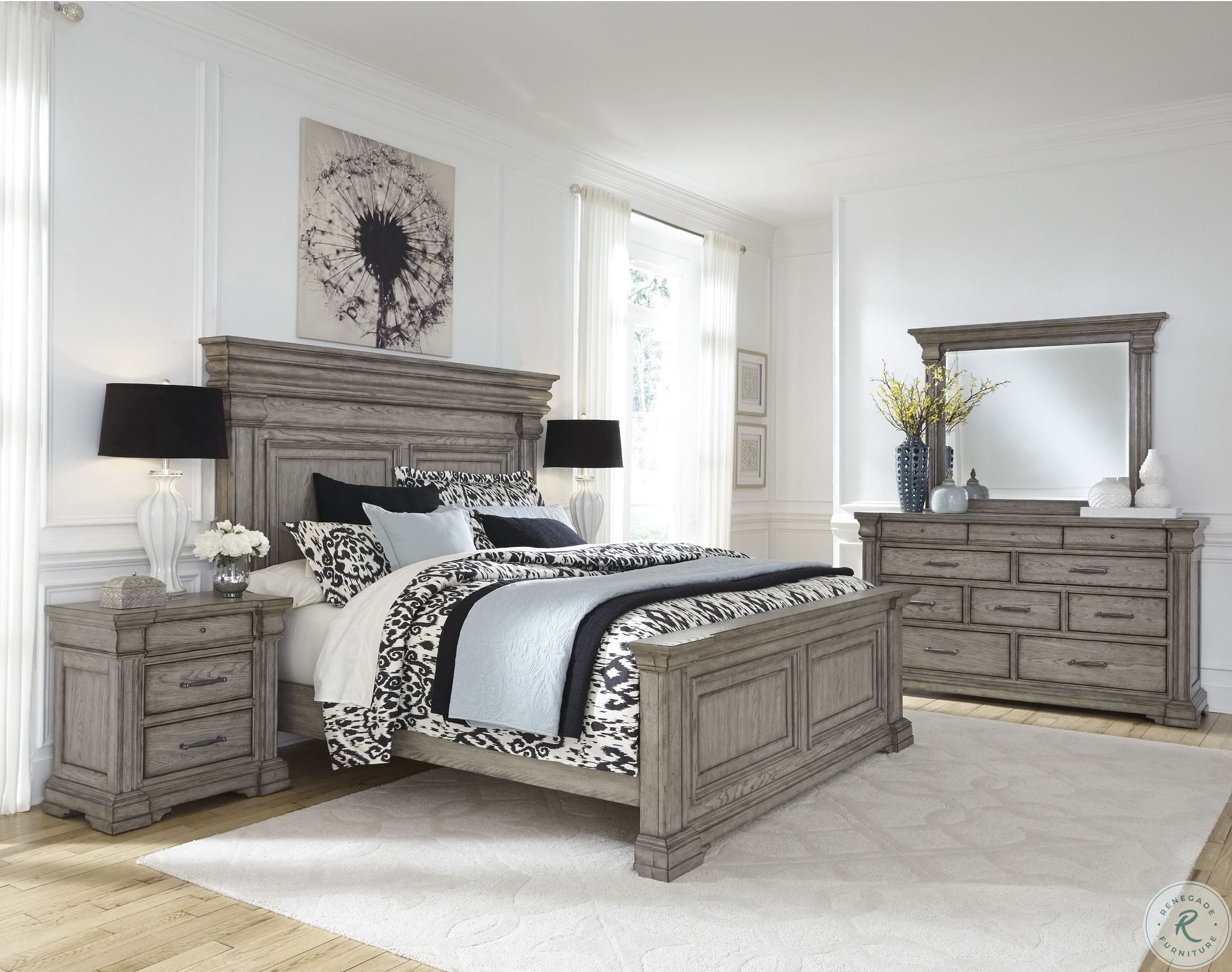 Madison Ridge Soft Grey Panel Bedroom Set | HomeGalleryStores.com ...