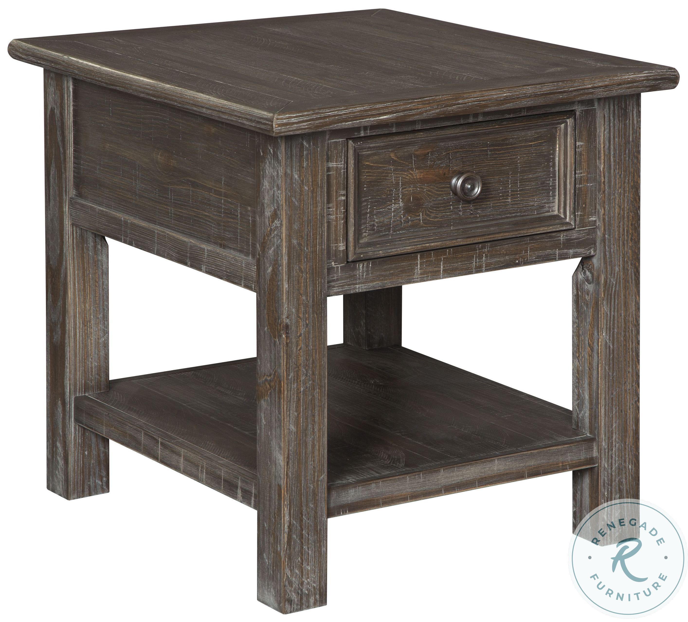 Wyndahl Rustic Brown Rectangular End Table T6483