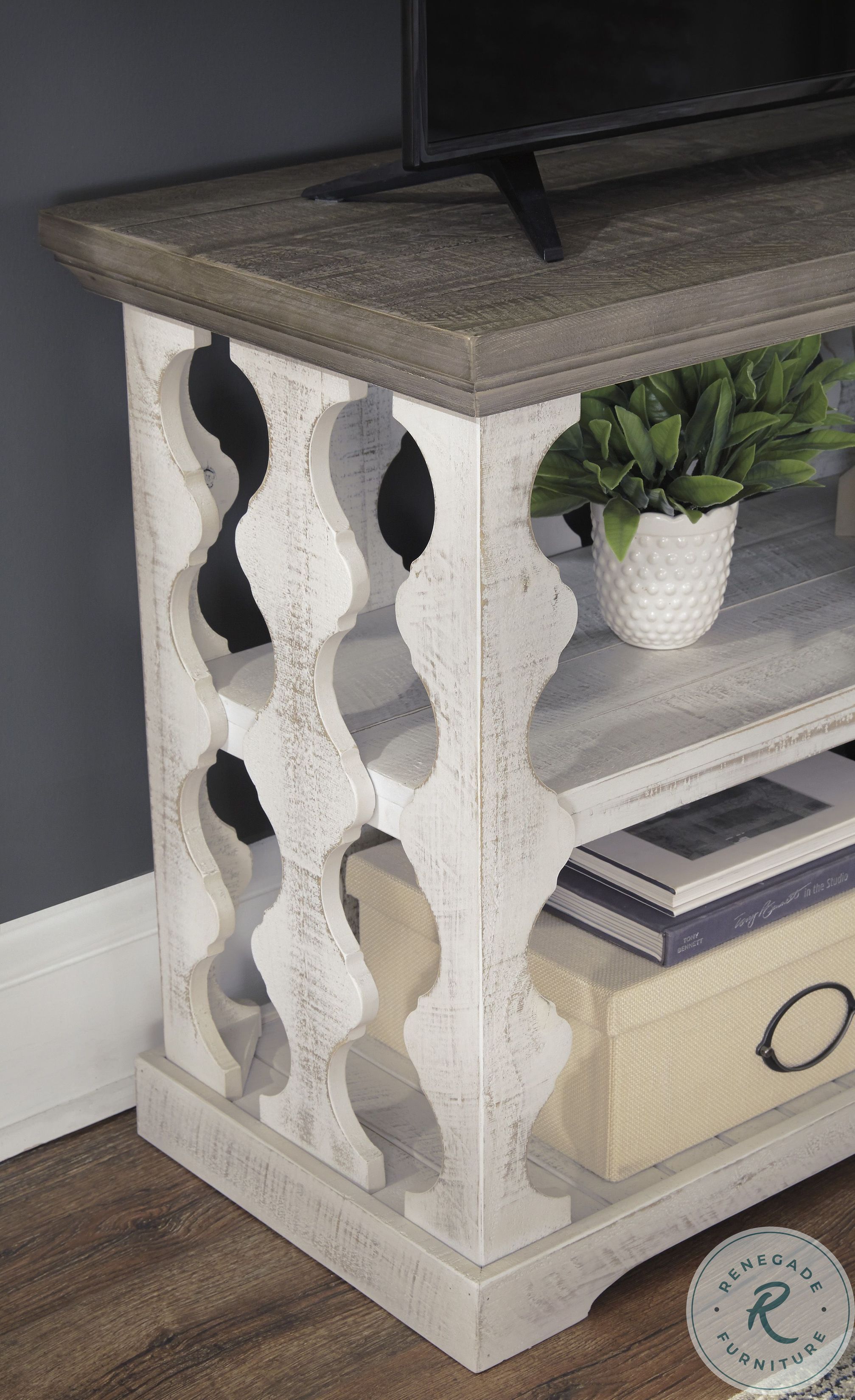 Havalance Gray and White Lift Top Occasional Table Set