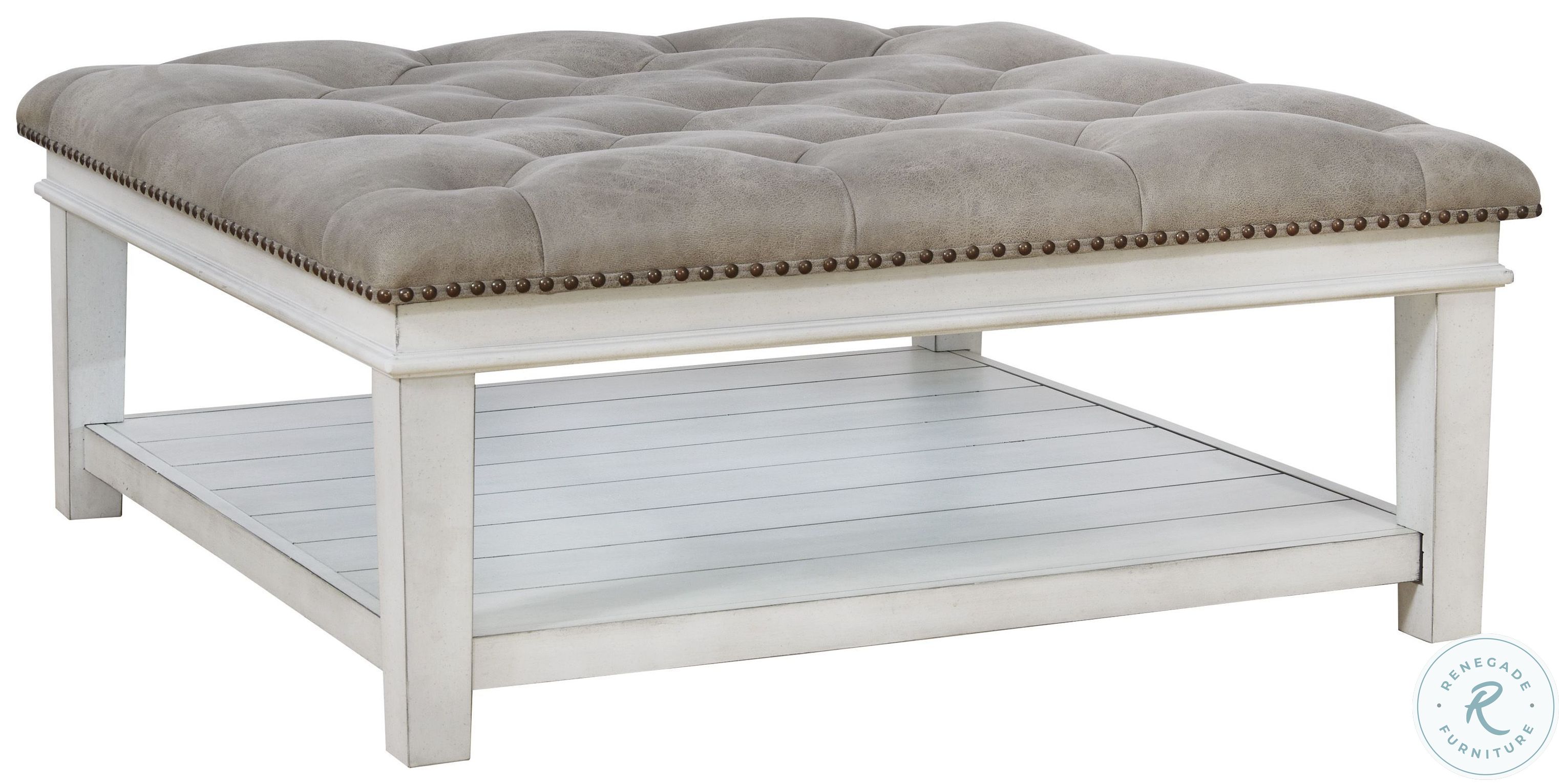 Kanwyn Whitewash Upholstered Coffee Table T93721