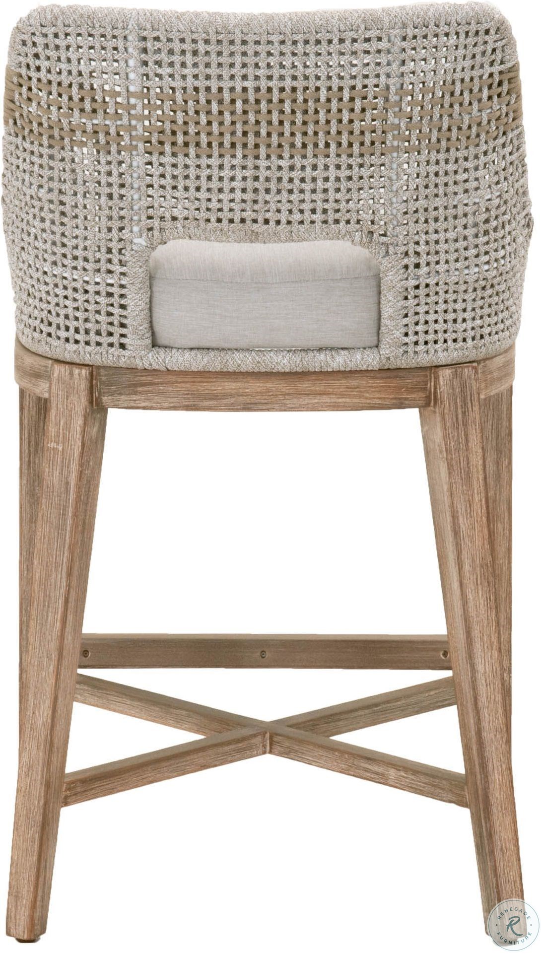 Wicker Natural Gray Tapestry Counter Stool