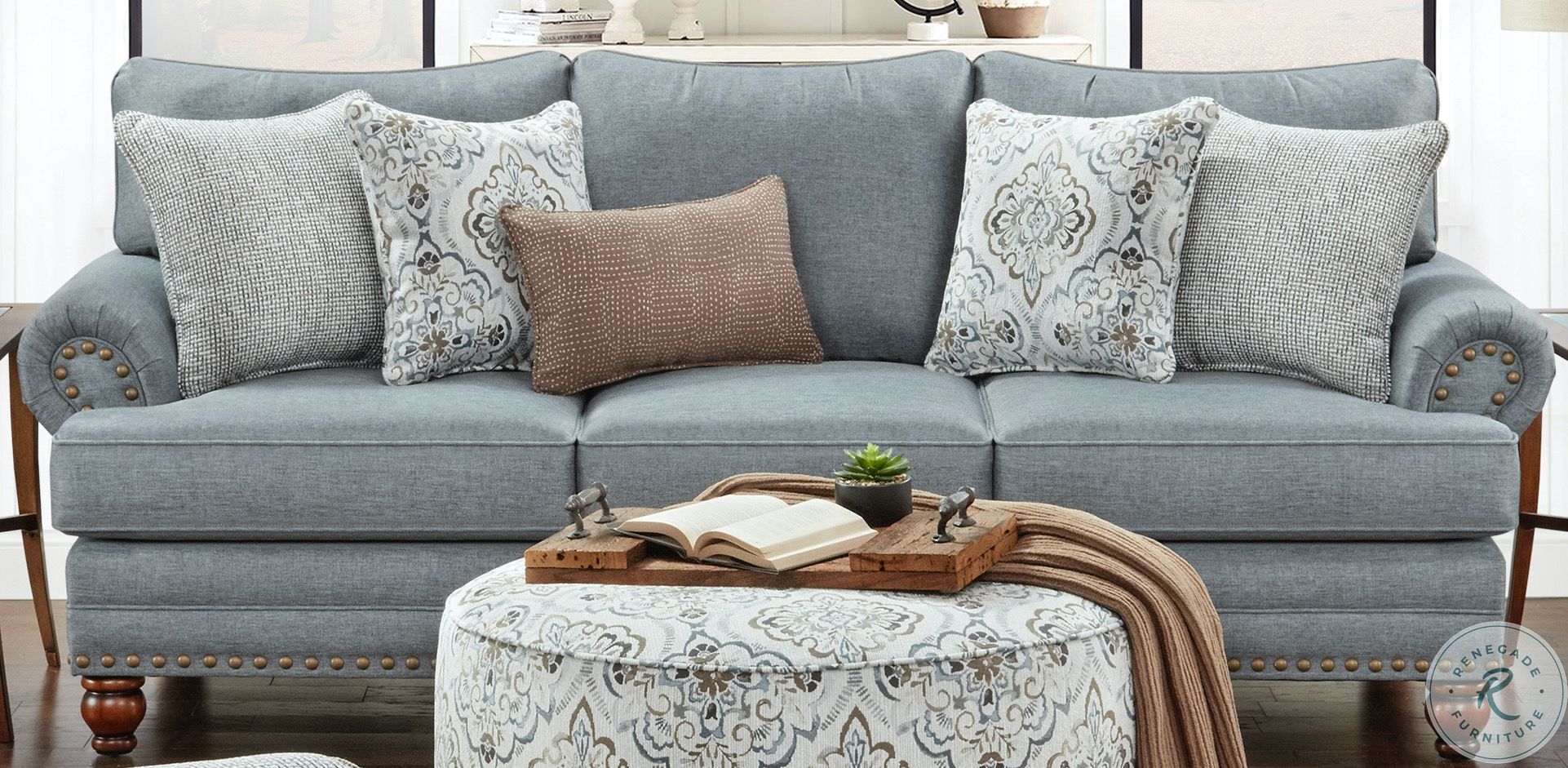 Bates Charcoal Grey Living Room Set from Southern Home Furnishings