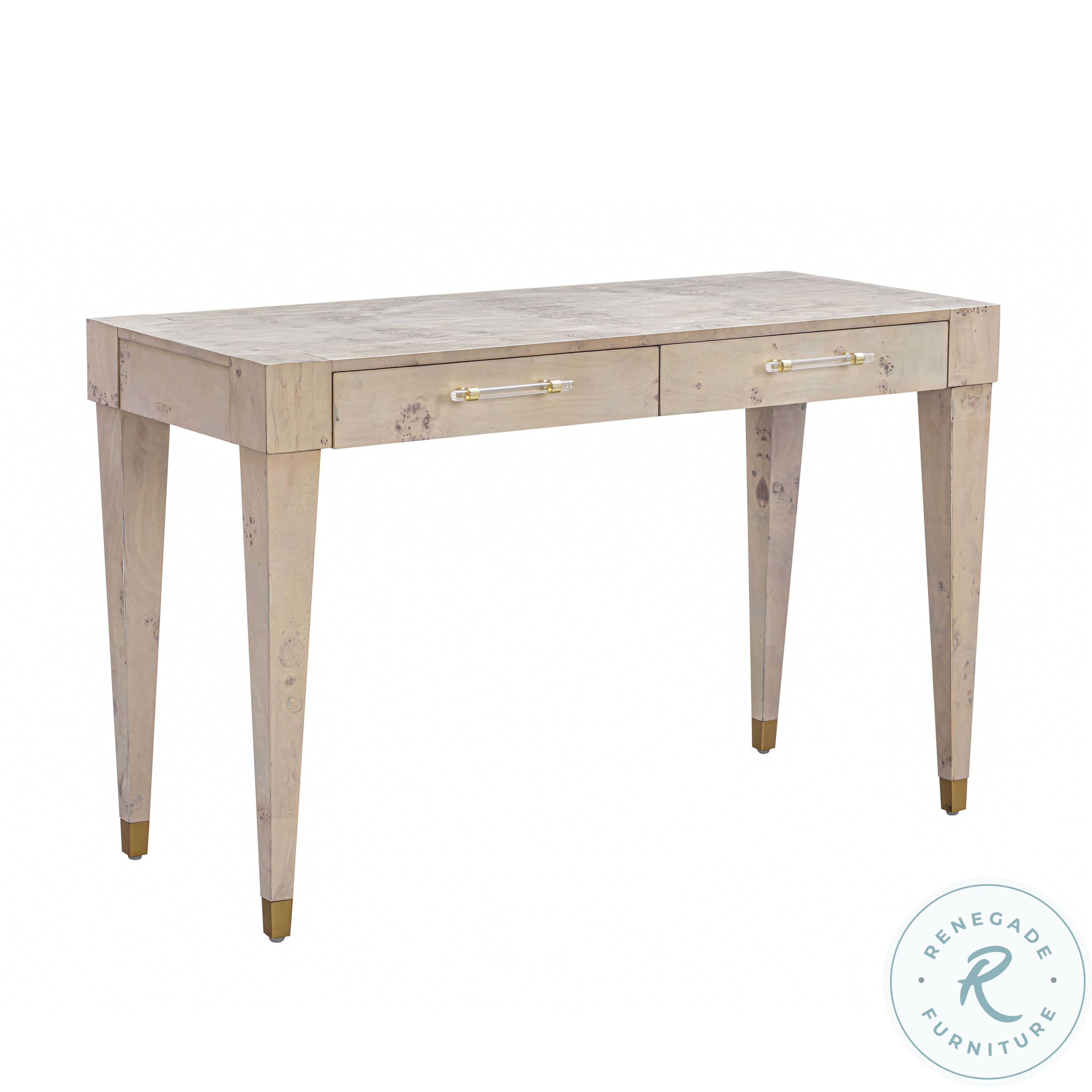 Brandyss White Burl Work Home Office Set from TOV Coleman Furniture