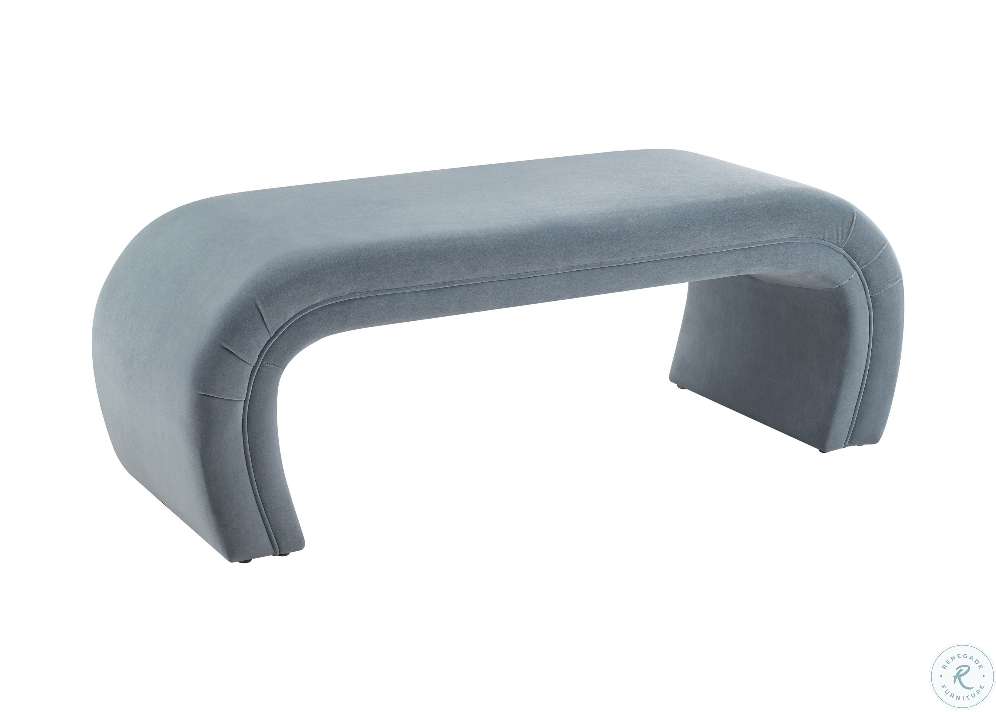 Kenya Sea Blue Velvet Bench OC6381