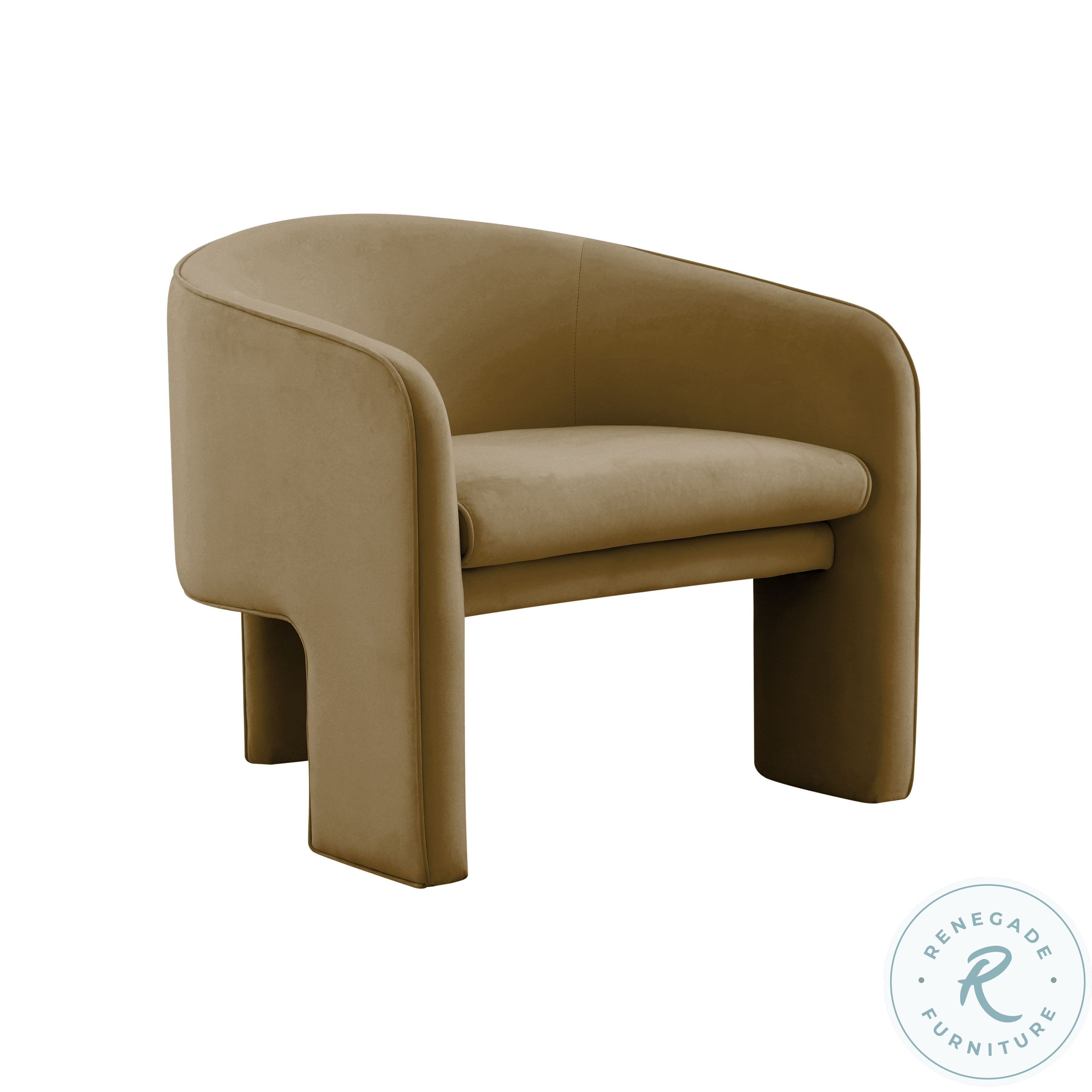 Marla Cognac Velvet Accent Chair From TOV Home Gallery Stores
