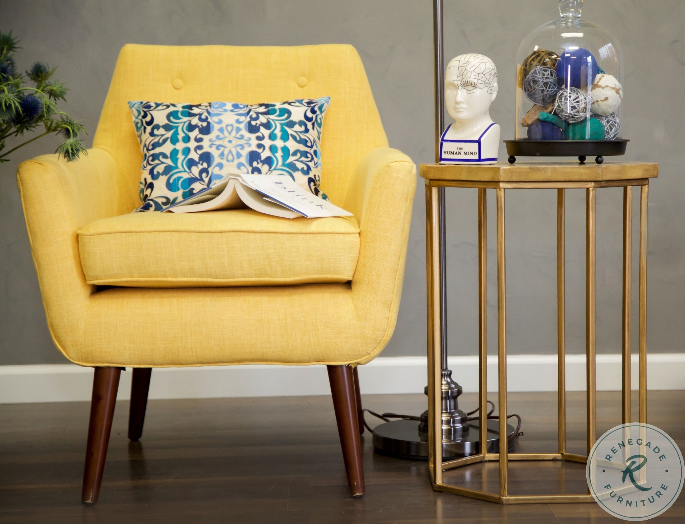 Clyde Mustard Yellow Linen Chair A38Y