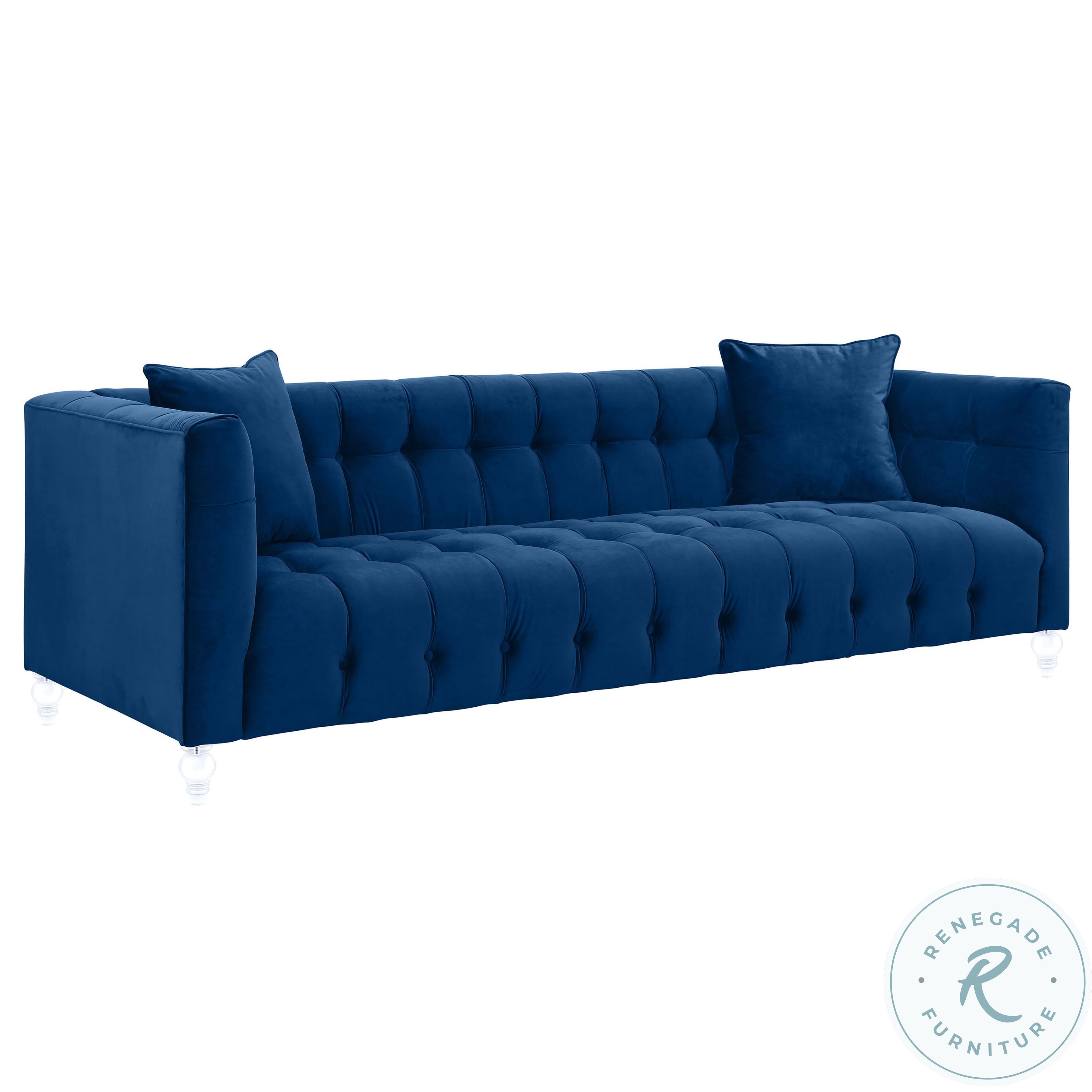 Bea Navy Velvet Sofa TOVS85