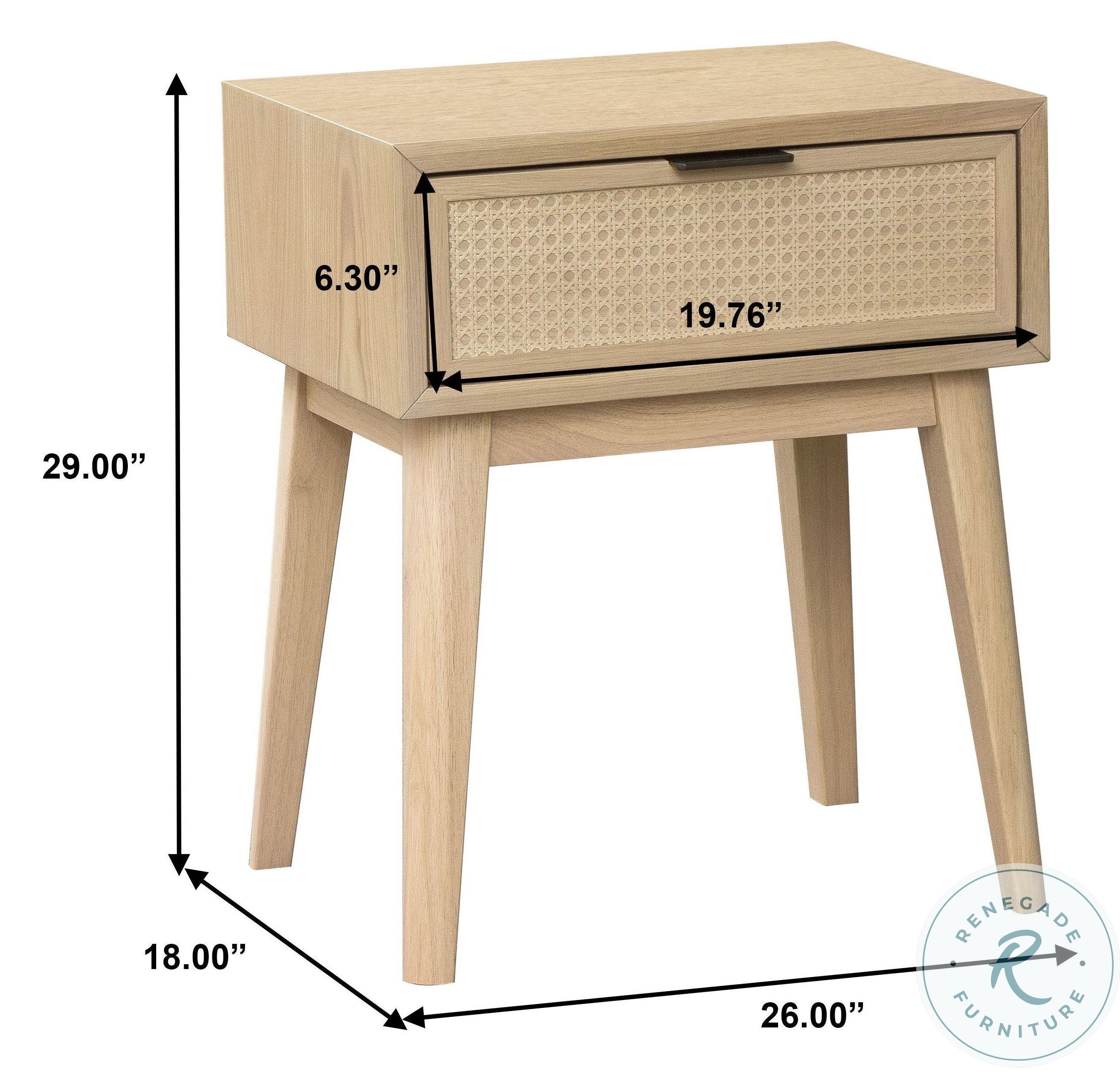 DSD314001 Light Brown Cane Nightstand DS