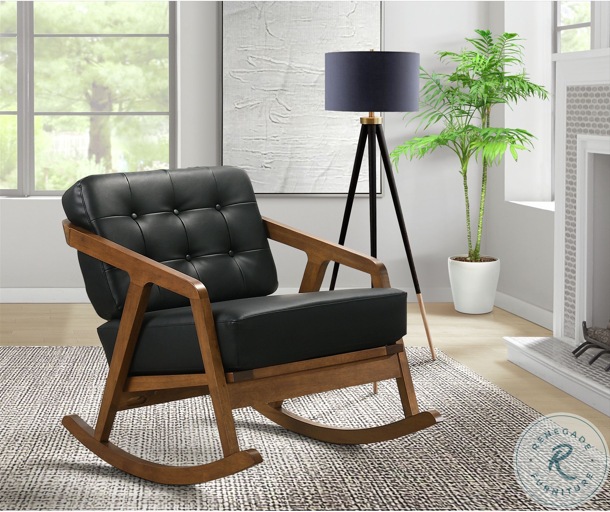 Wells Black Rocker Chair | HomeGalleryStores.com | UIG3550103E