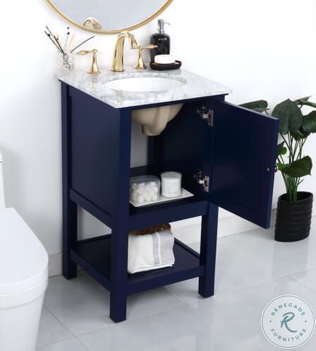 VF27019BL Metropolis Blue Rectangle Bathroom Vanity