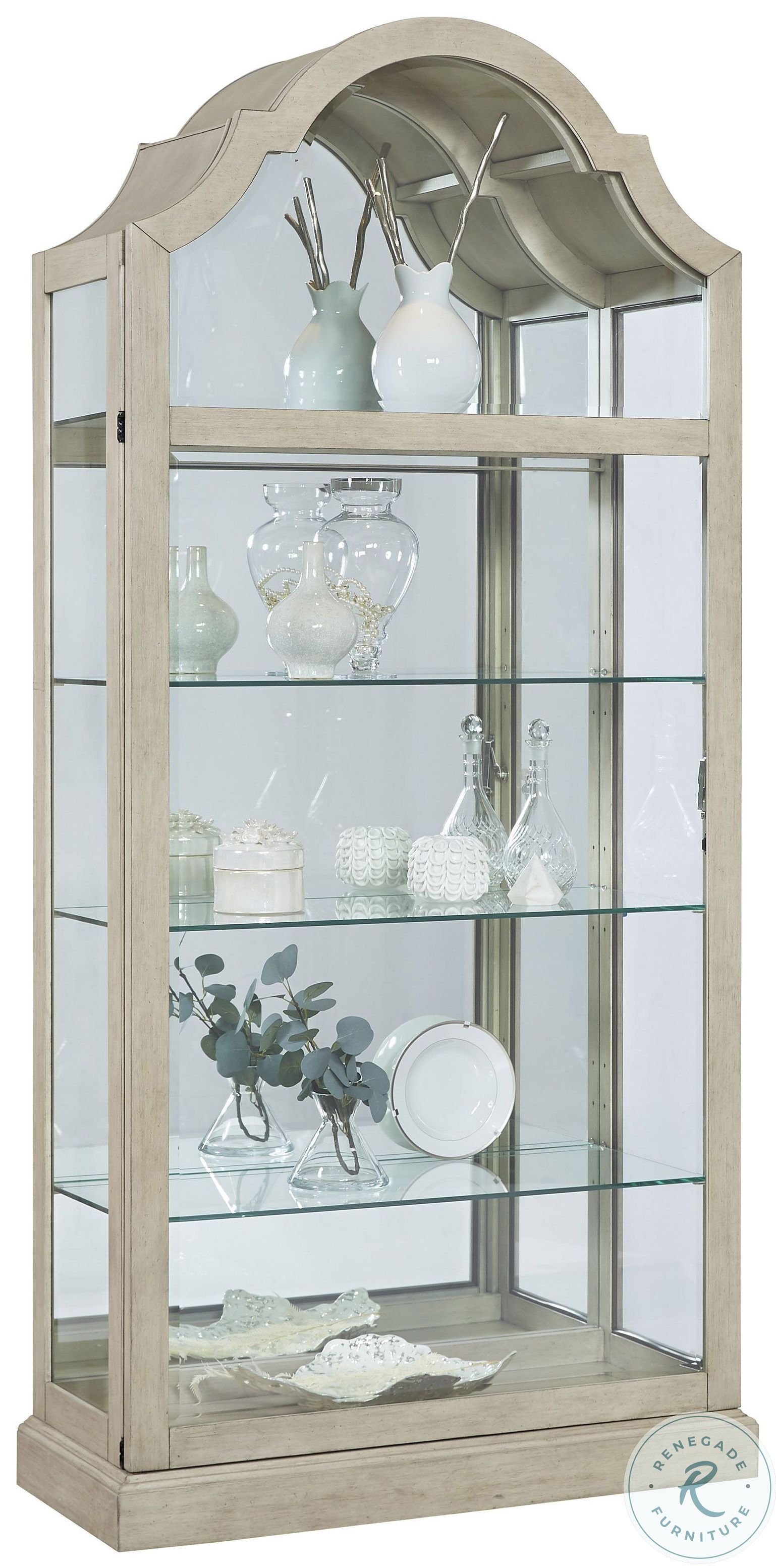 P021742 Cream Sliding Door Curio From Pulaski Coleman Furniture