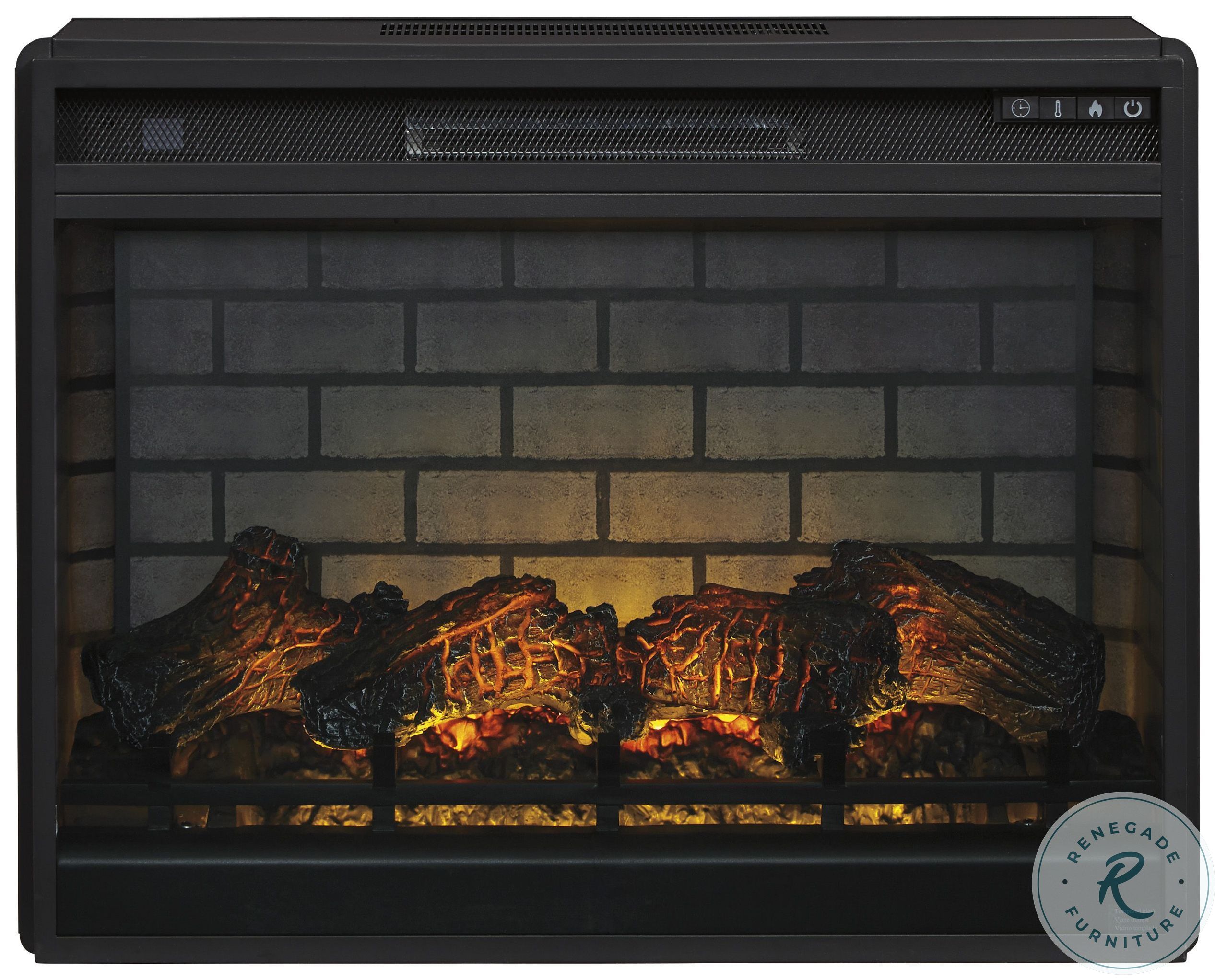 Black Electric Infrared Fireplace Insert W100121