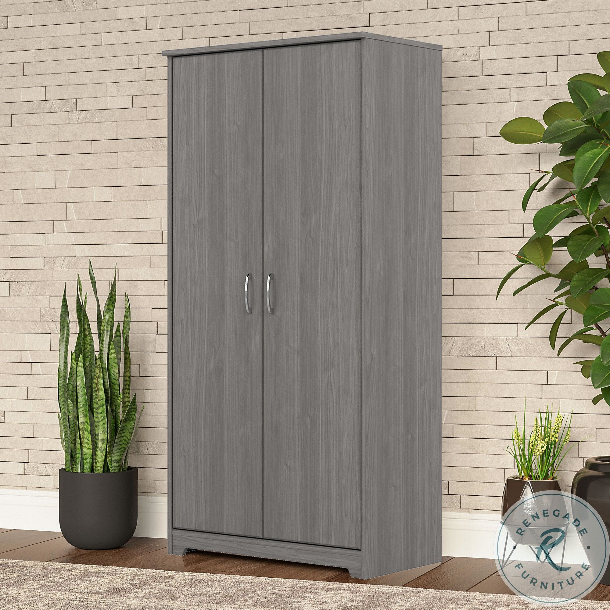 Cabot Modern Gray Tall Storage From Bush Furniture Coleman