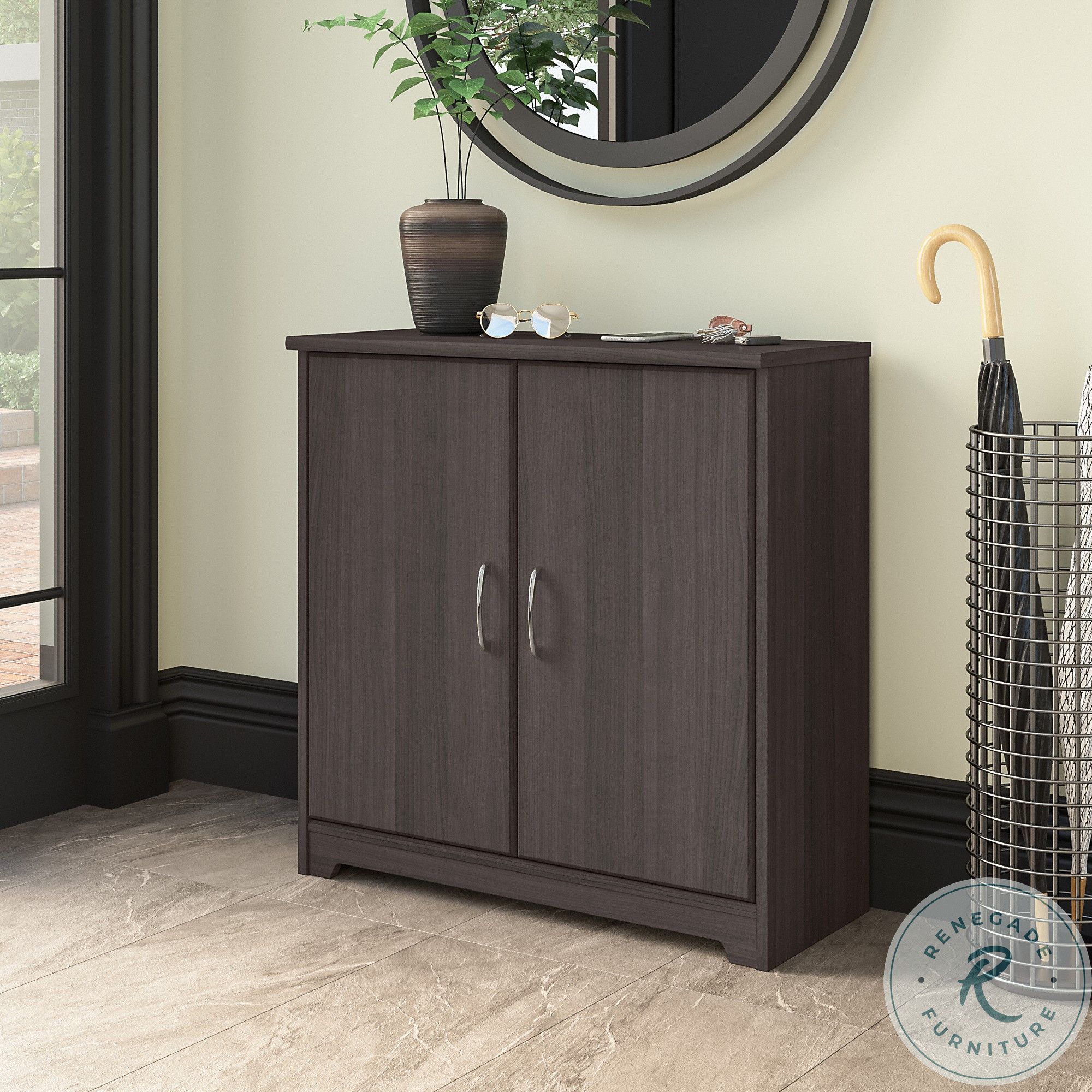 Cabot Heather Gray Small Entryway with Doors From Bush