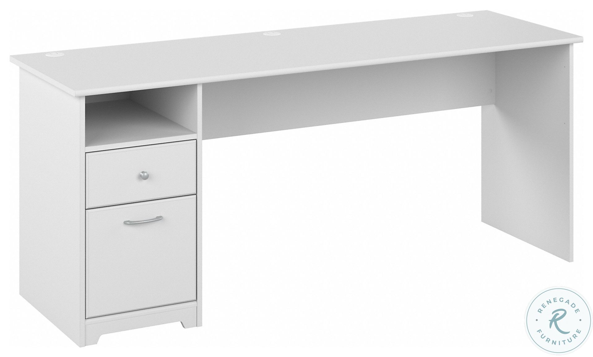 Cabot White 72" Computer Desk with Drawers From Bush Furniture Home
