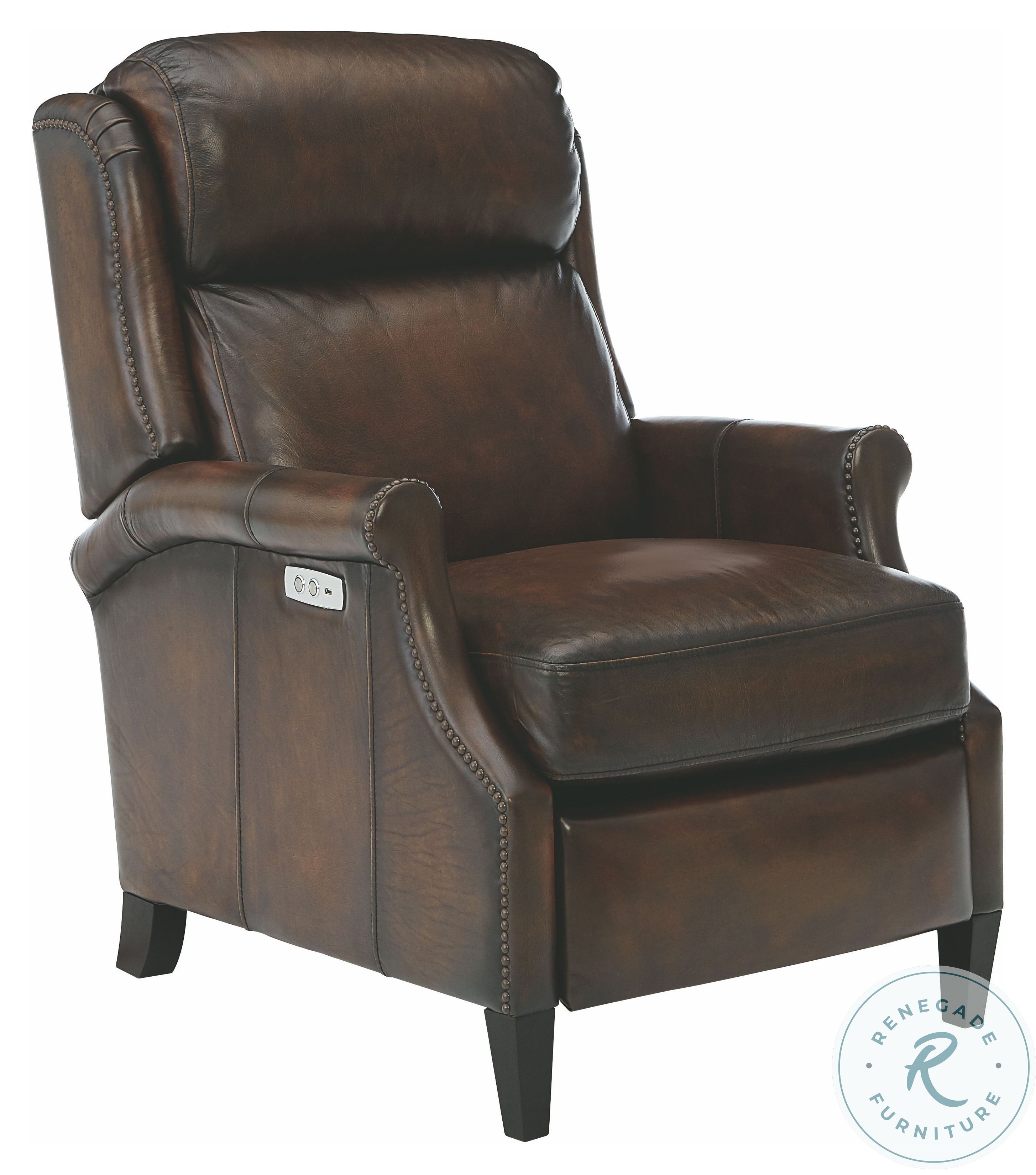 Albert Dark Brown Leather Power Recliner 178RLO