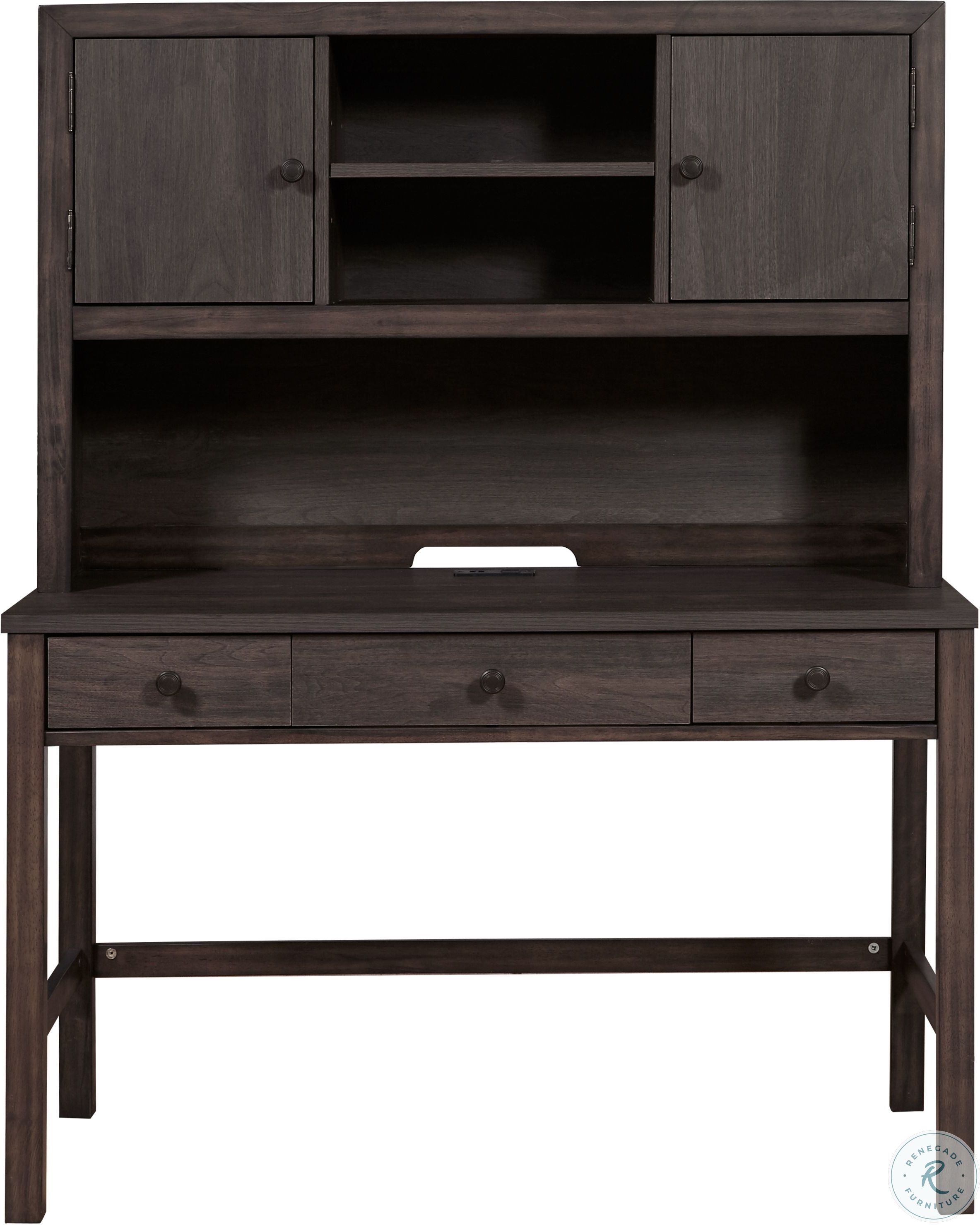 Granite Falls Espresso Brown Drawer Home Office Set with Hutch