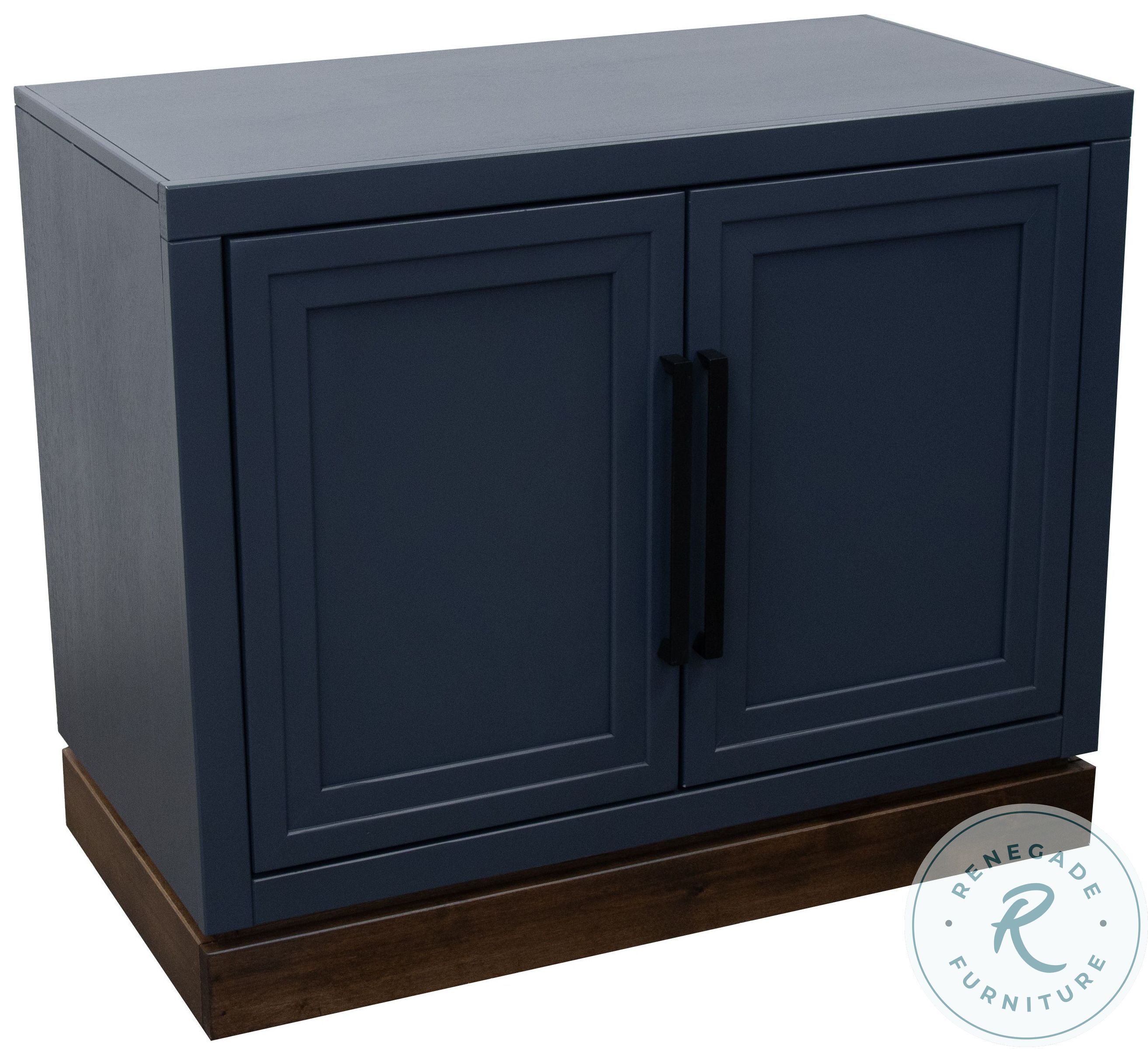 Nora Modular Blue Denim And Whiskey 2 Door Cabinet Legend