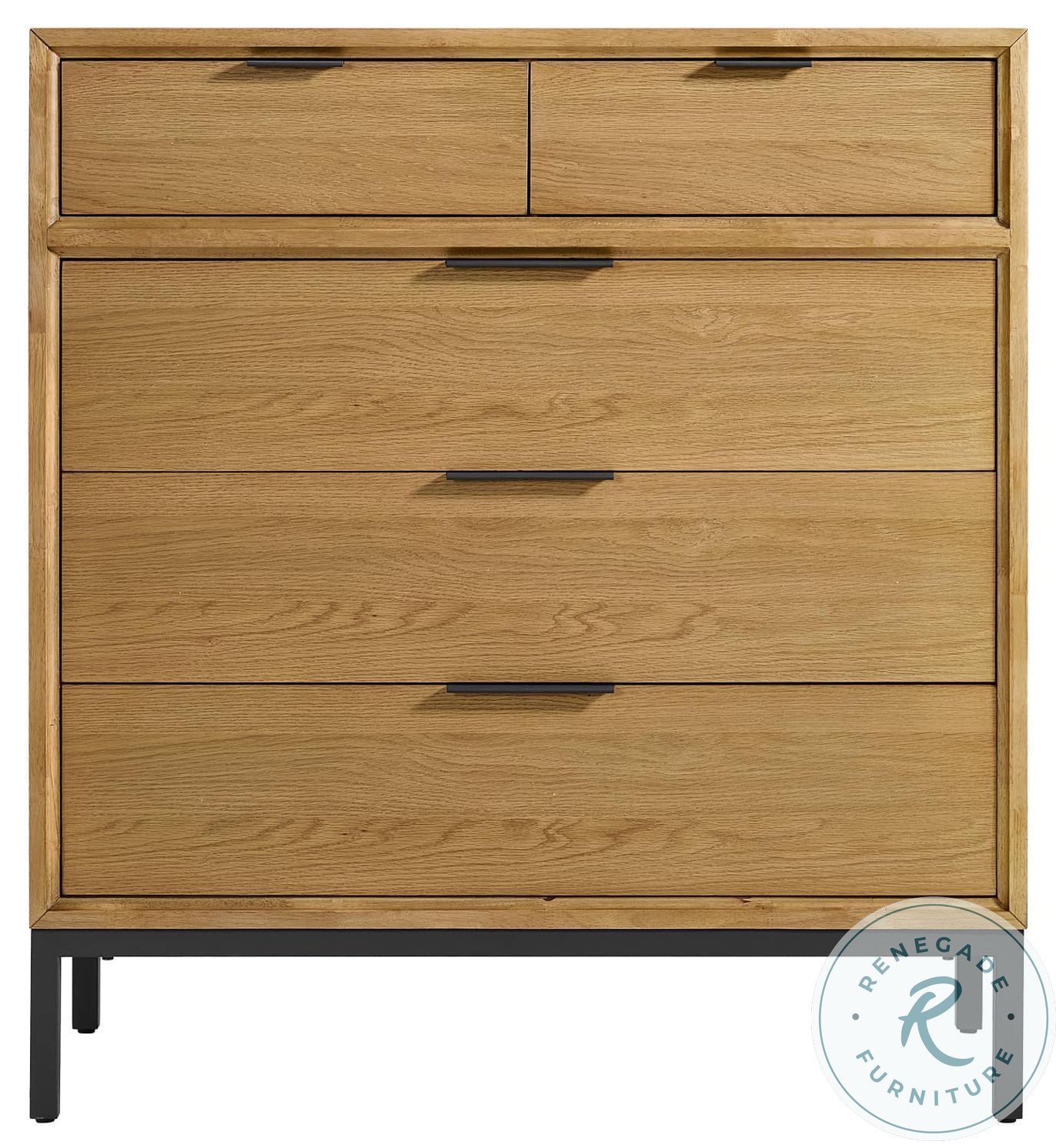 Newport Natural Oak 5 Drawer Chest Intercon Furniture | Coleman