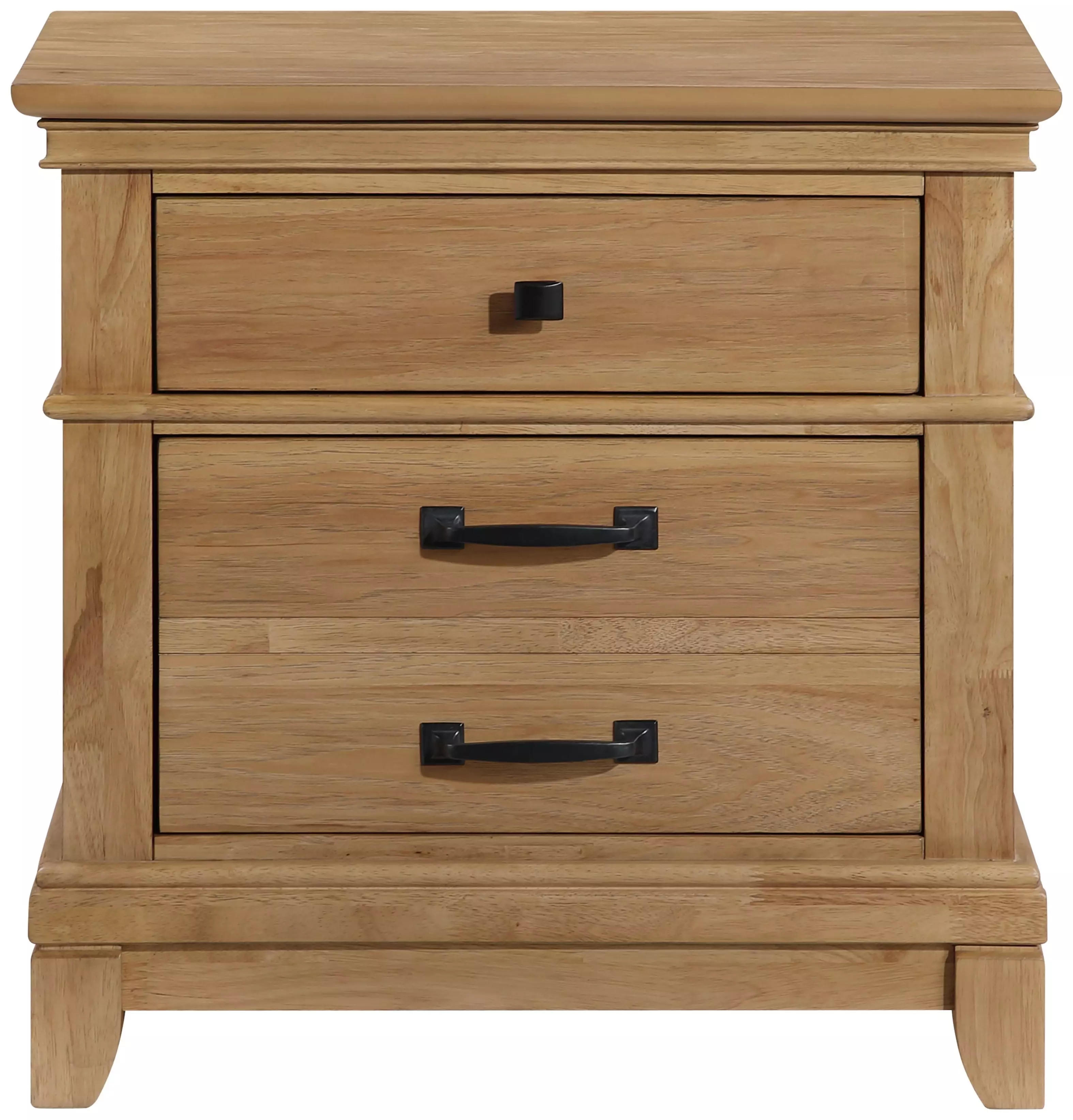 その他 WOOD SETTON ENGLAND Sunstone Honey Brown 3 Drawer Nightstand from New Classic