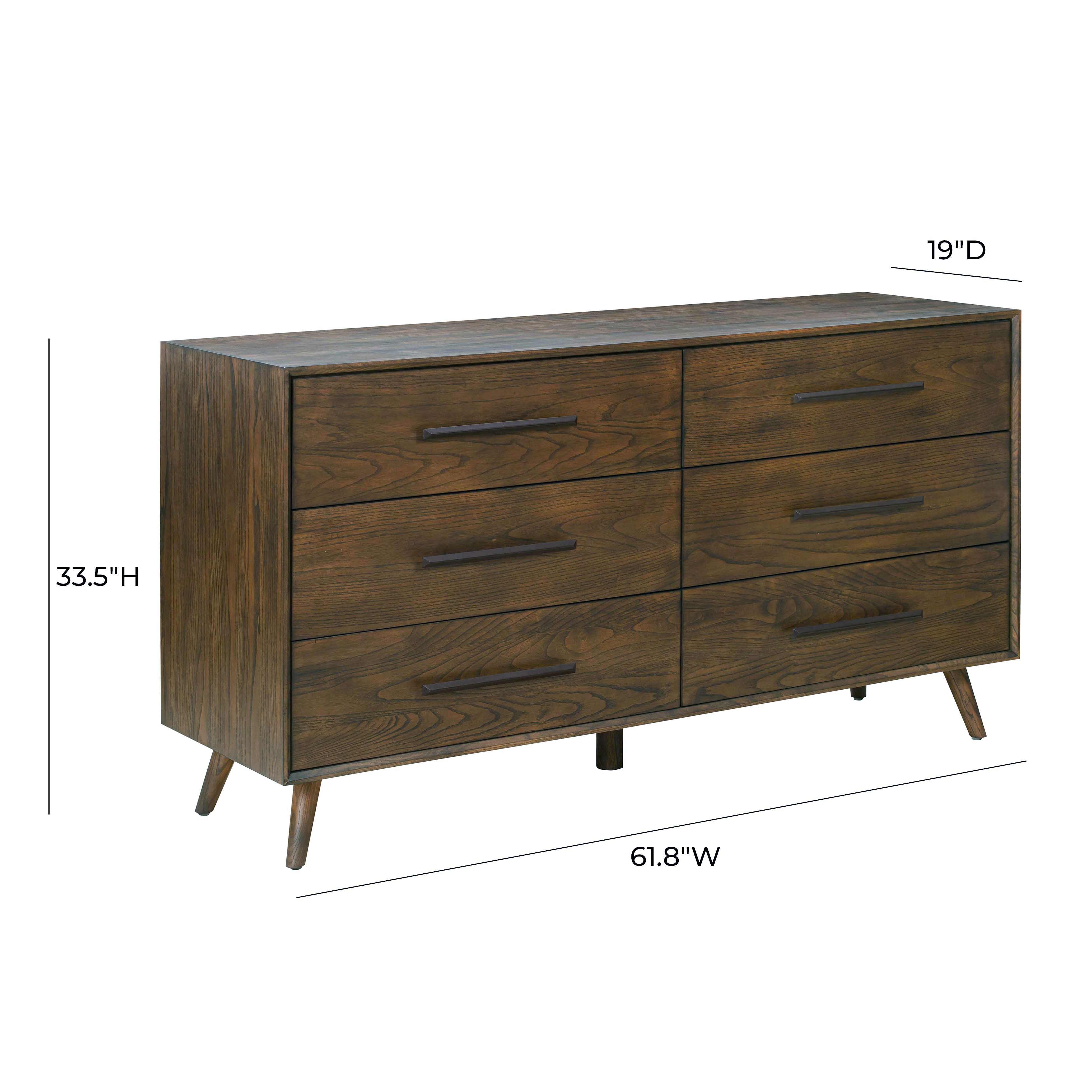 6 drawer dresser brown wood Bosque Dresser