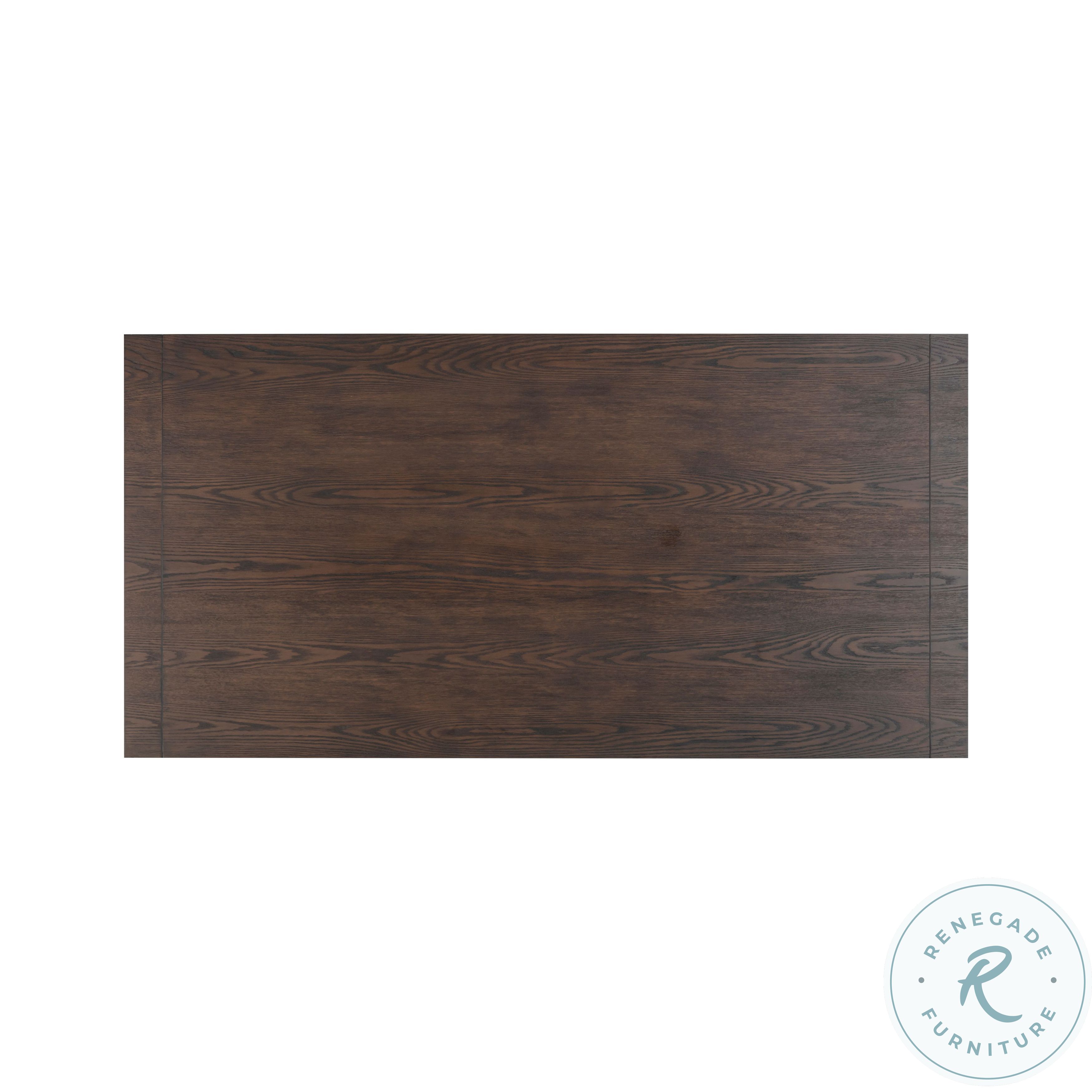 Emerson Dark Brown Wood Extendable Trestle Dining Table From