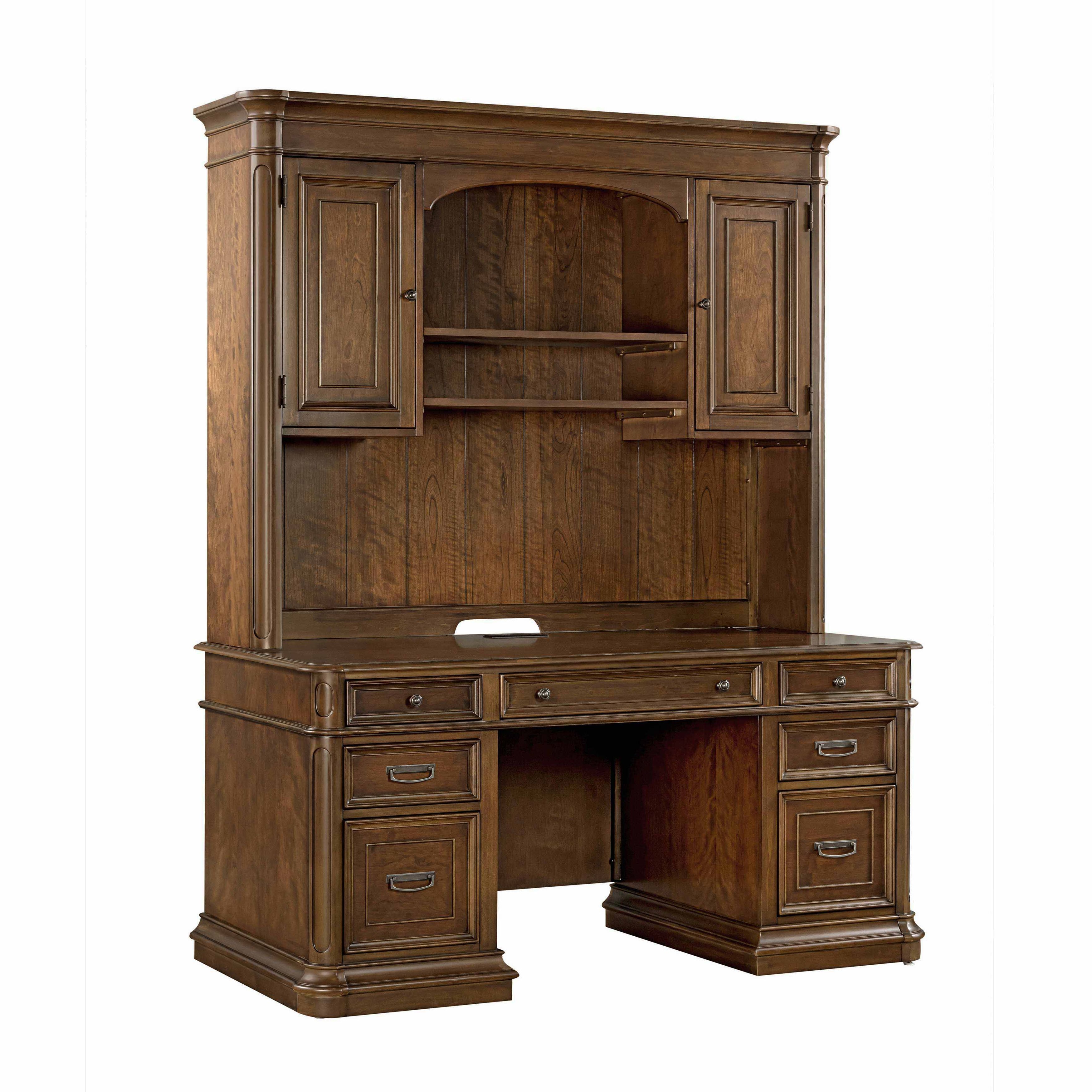 Roanoke Cherry L-Shaped Home Office Set | H361-50-55