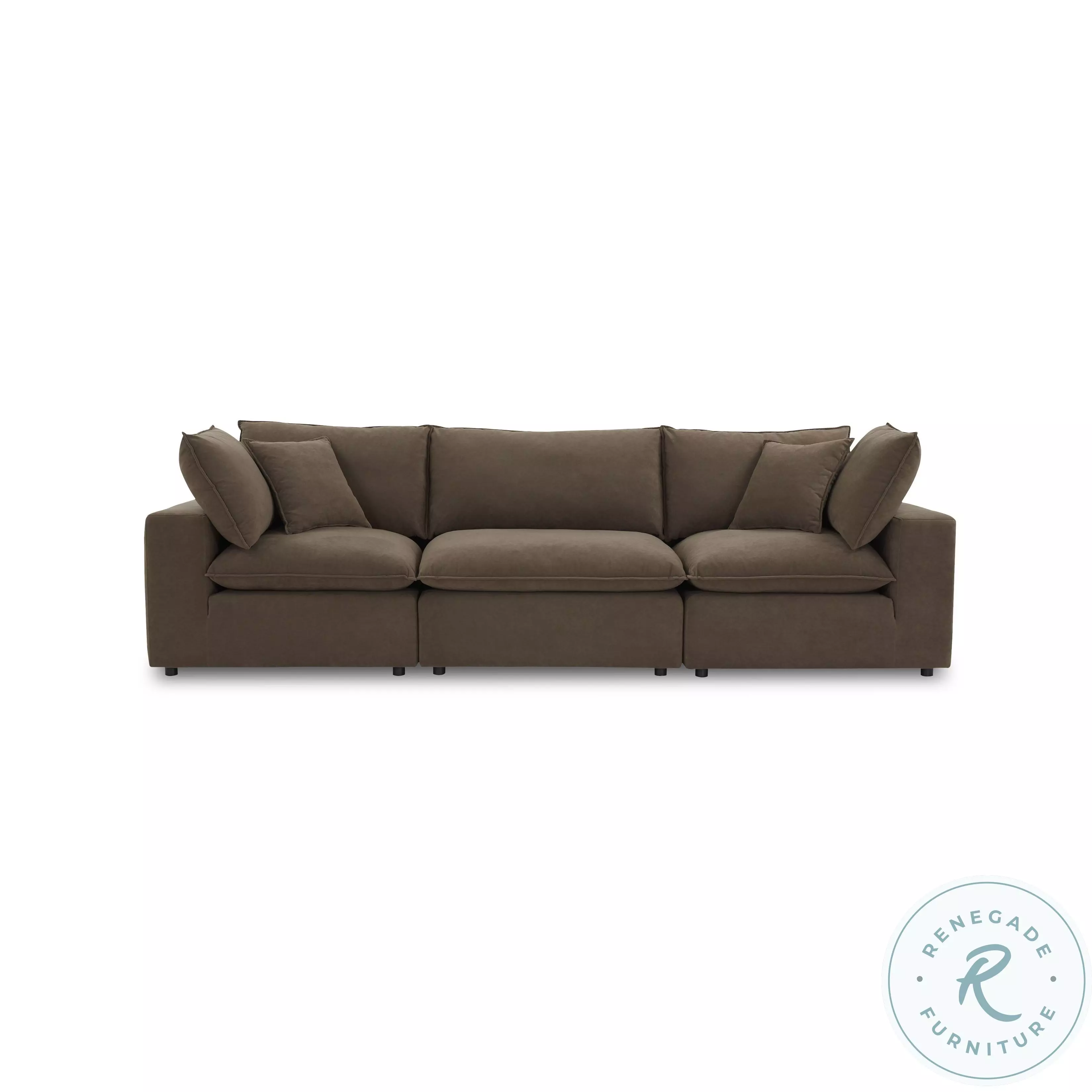 Cali Chocolate Brown Performance Velvet Modular Living Room Set 