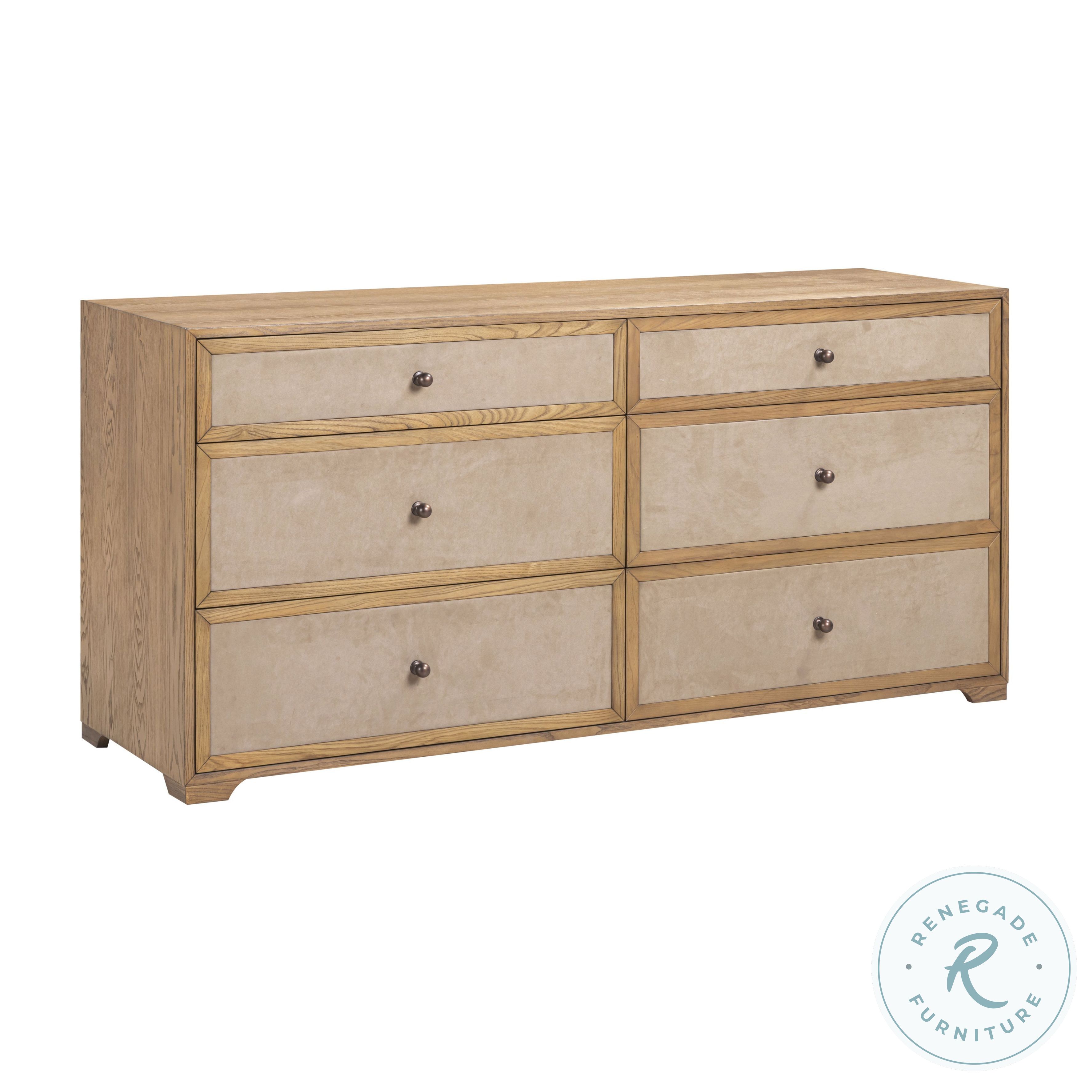 Laurentis Light Taupe Suede 6 Drawer Dresser From Renegade