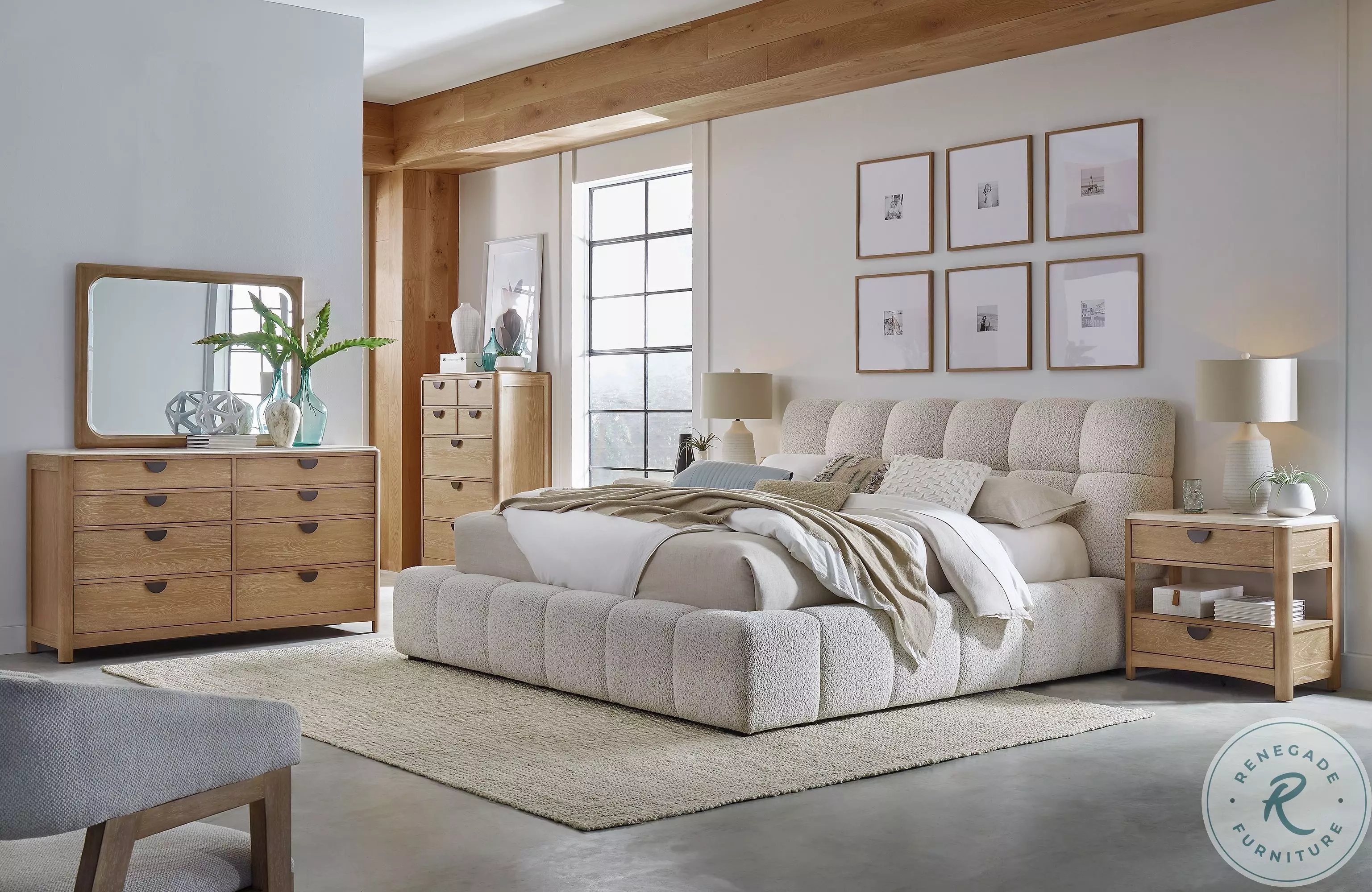 Escape Fluffy River Rock Upholstered Panel Bedroom Set From Home